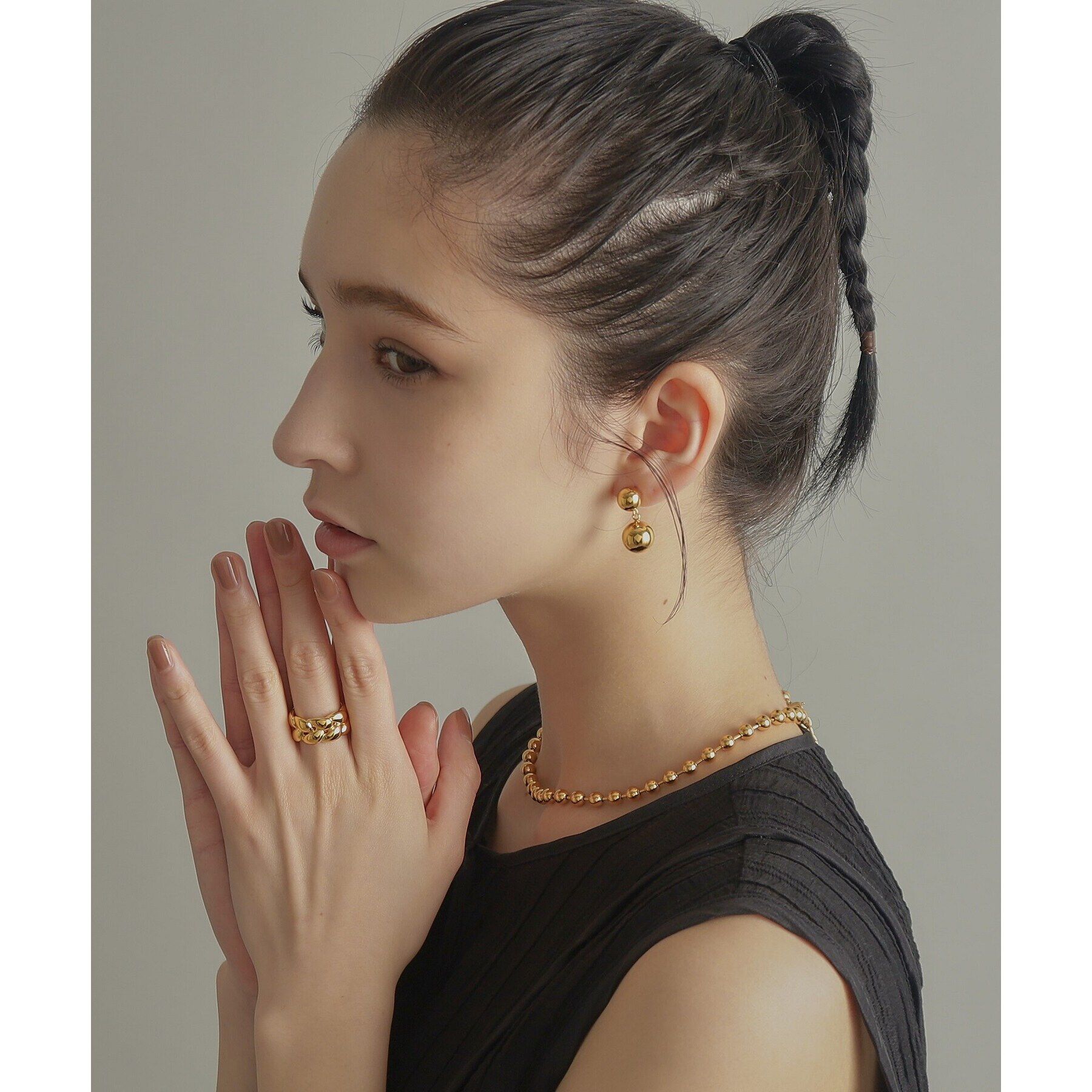 COCOSHNIK ONKITSCH「シルバー ニッティングモチーフ エタニティリングL GP」|リング|