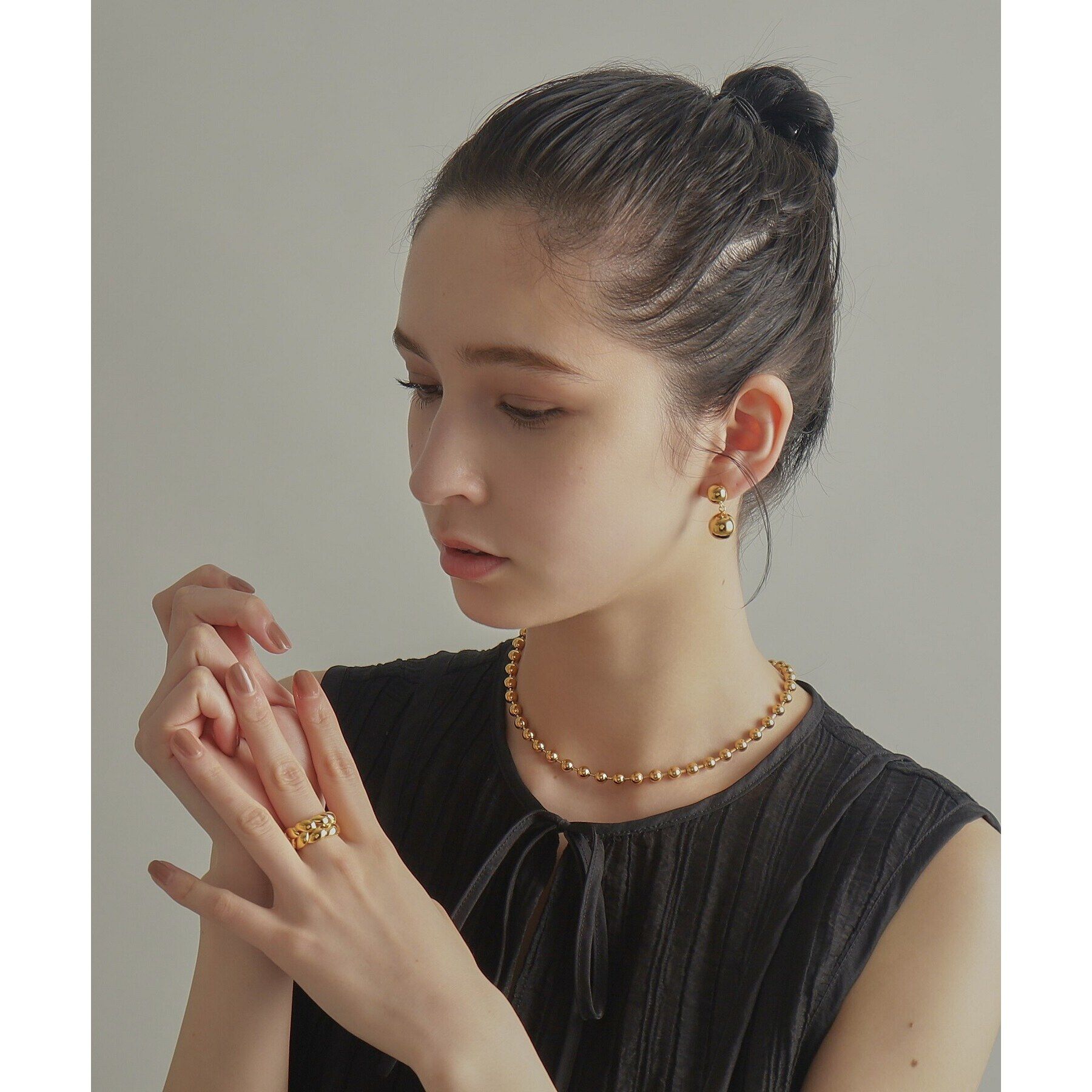 COCOSHNIK ONKITSCH「シルバー ニッティングモチーフ エタニティリングL GP」|リング|