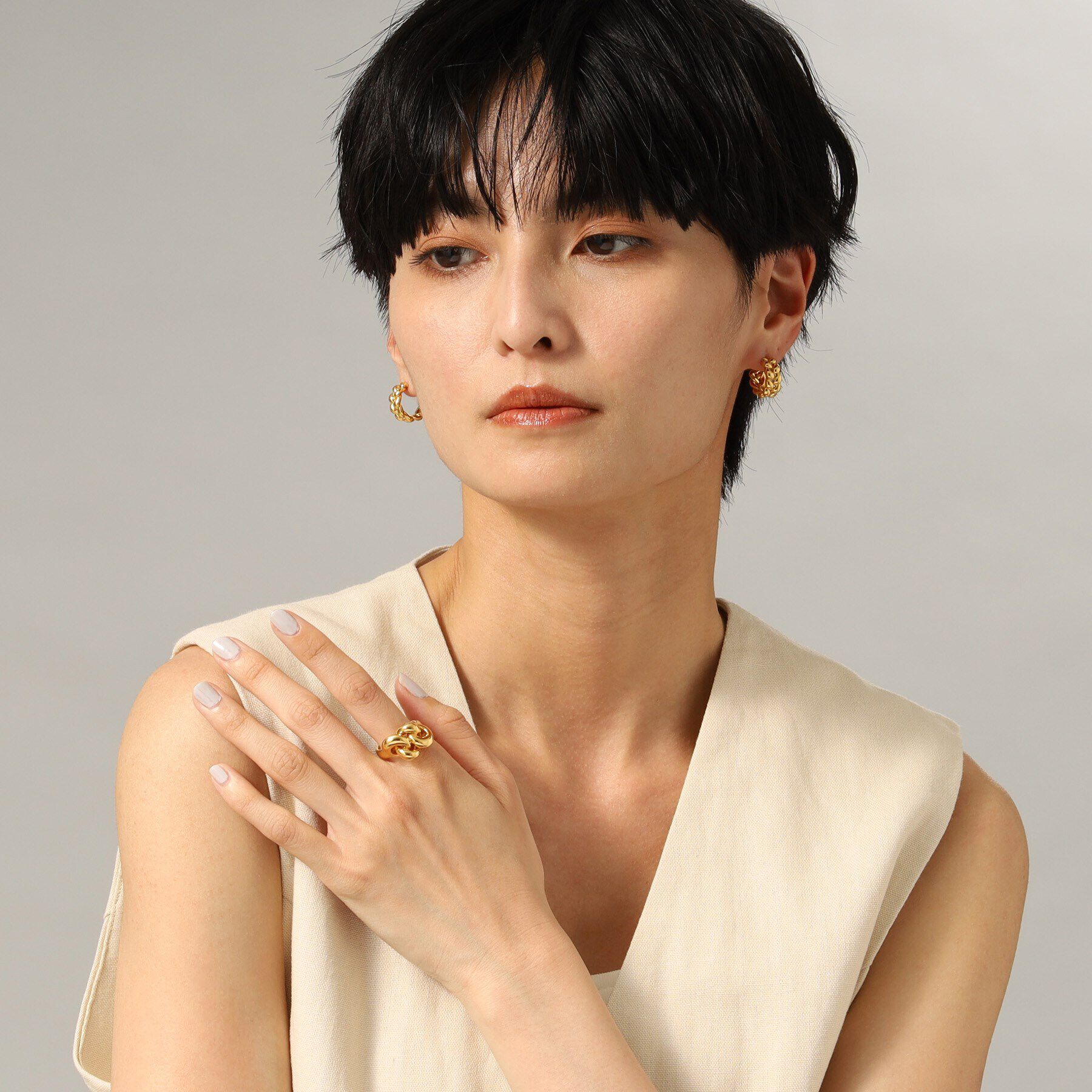 COCOSHNIK ONKITSCH「シルバー ニッティングモチーフ リング GP」|リング|