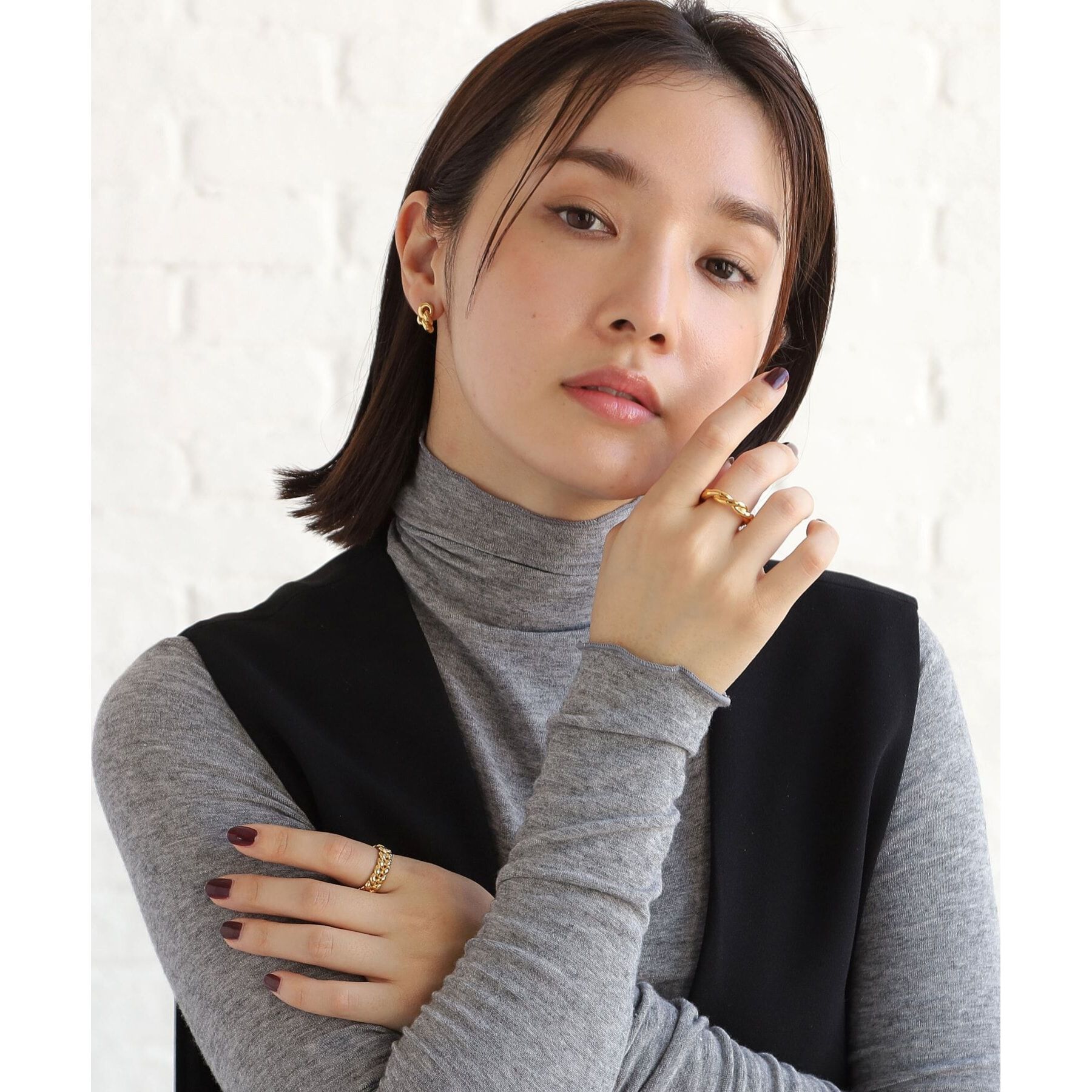 COCOSHNIK ONKITSCH「シルバー ニッティングモチーフ エタニティリングS GP」|リング|