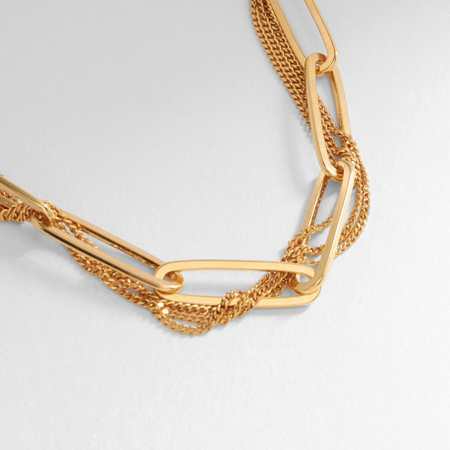 COCOSHNIK ONKITSCH「シルバー ミックスチェーン フラットカーブ スルー ブレスレット GP」|ブレスレット・バングル|