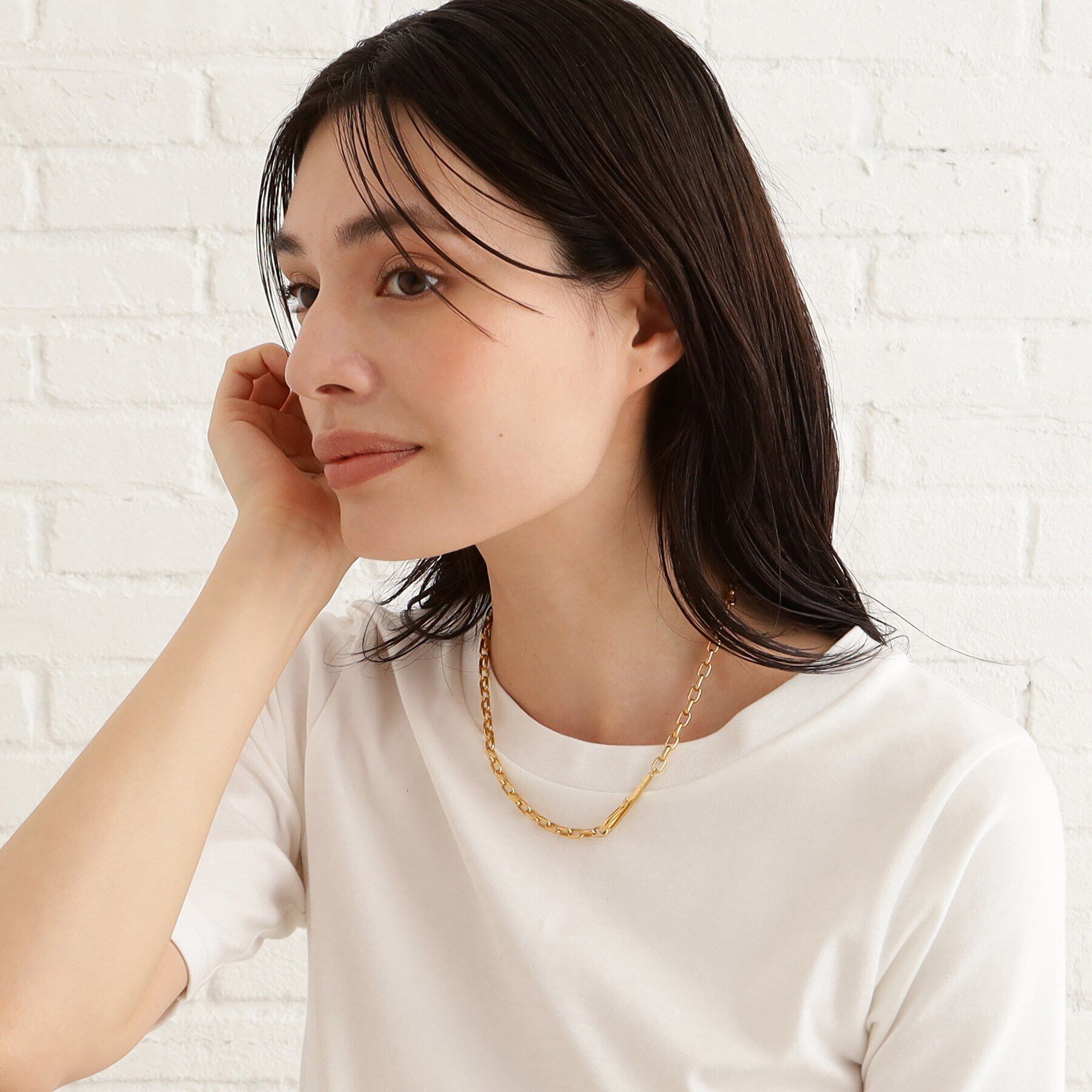 COCOSHNIK ONKITSCH「シルバー ドームチェーン フックネックレス GP」|ネックレス|