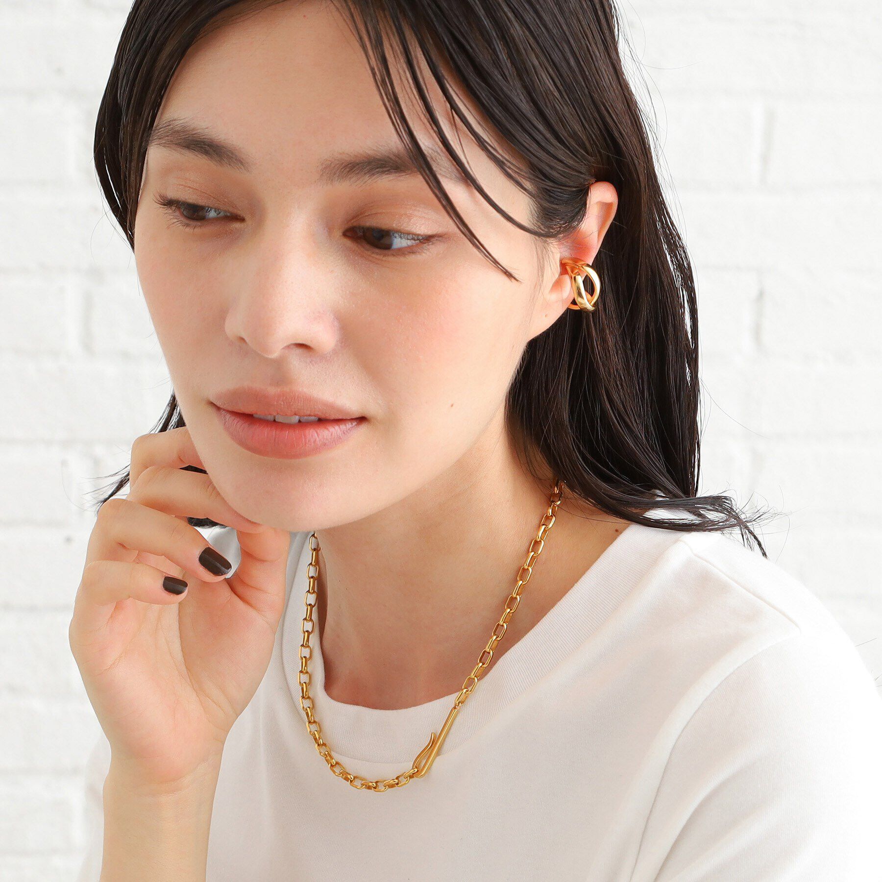 COCOSHNIK ONKITSCH「シルバー ドームチェーン フックネックレス GP」|ネックレス|