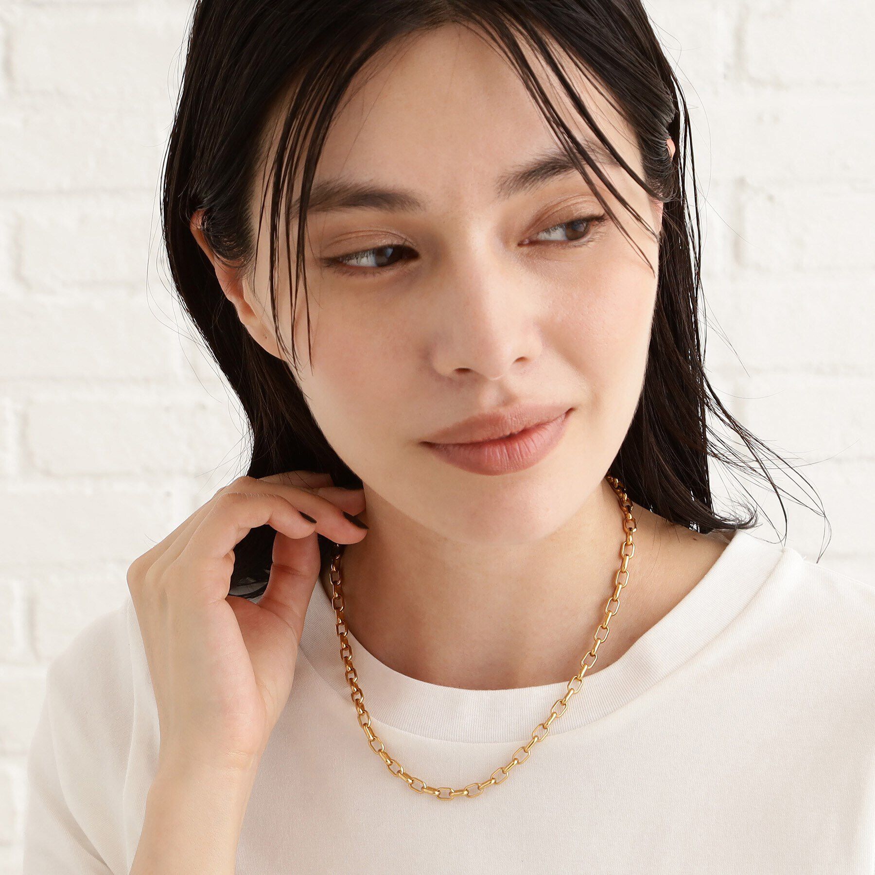 COCOSHNIK ONKITSCH「シルバー ドームチェーン フックネックレス GP」|ネックレス|