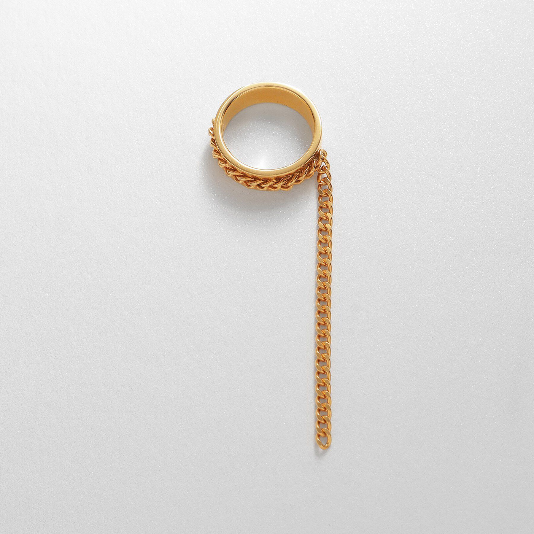 COCOSHNIK ONKITSCH「シルバー ハンギング カーブチェーンリング GP」|リング|