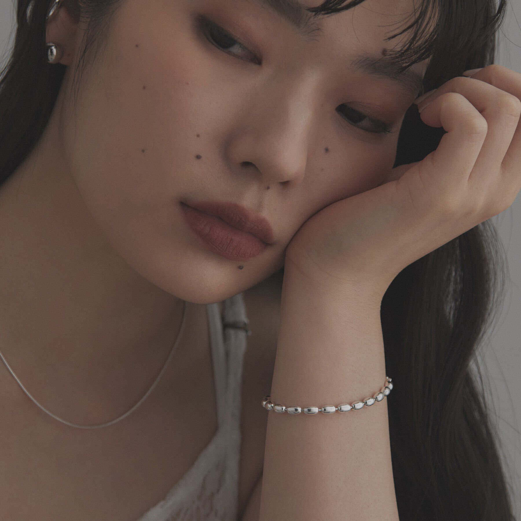 COCOSHNIK ONKITSCH「シルバー デザインチェーン オーバルボールL ブレスレット」|ブレスレット・バングル|