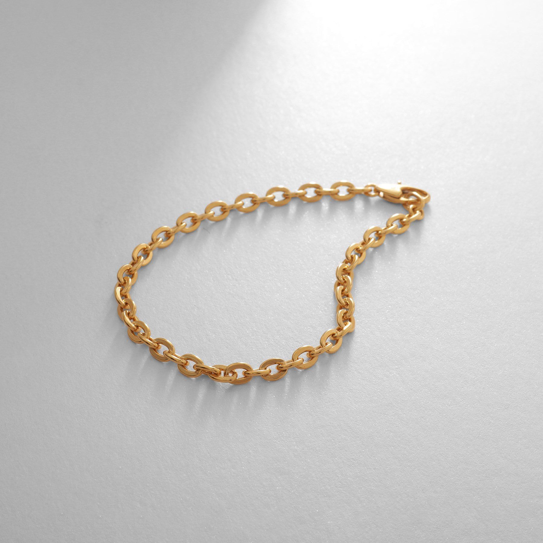 COCOSHNIK ONKITSCH「シルバー デザインチェーン フラットオーバルリンクブレスレット GP」|ブレスレット・バングル|