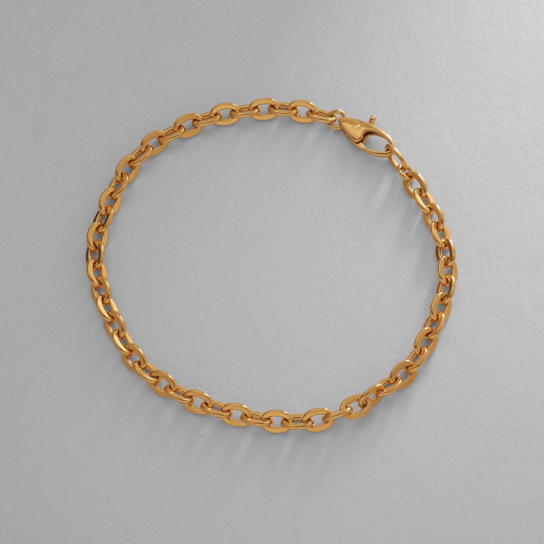 COCOSHNIK ONKITSCH「シルバー デザインチェーン フラットオーバルリンクブレスレット GP」|ブレスレット・バングル|