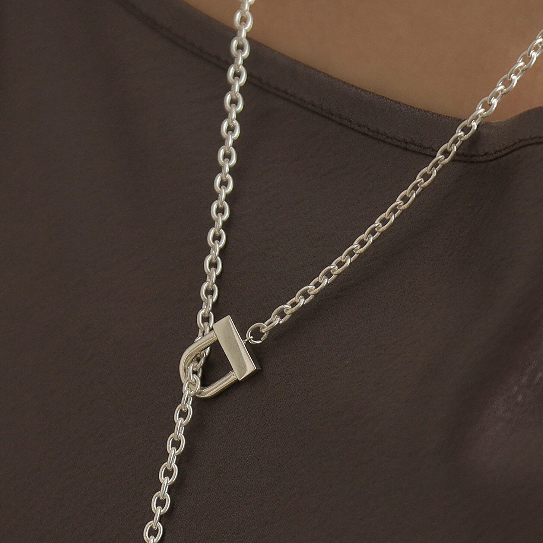 COCOSHNIK ONKITSCH「シルバー ロックモチーフ ラリエットネックレス」|ネックレス|