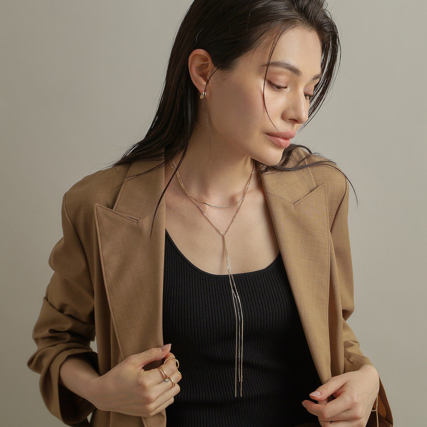 COCOSHNIK「K10トリプルファランジ リング」|リング|