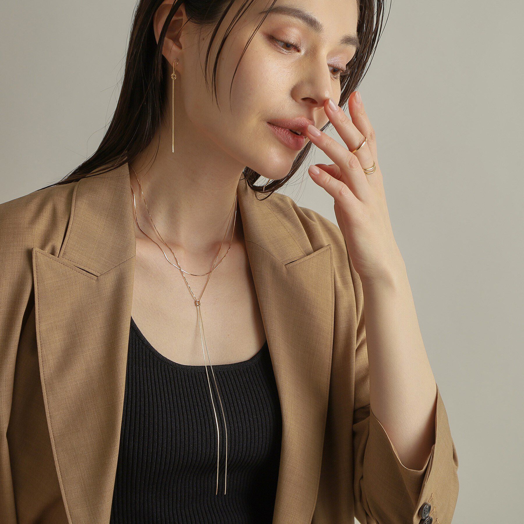 COCOSHNIK「K10トリプルファランジ リング」|リング|