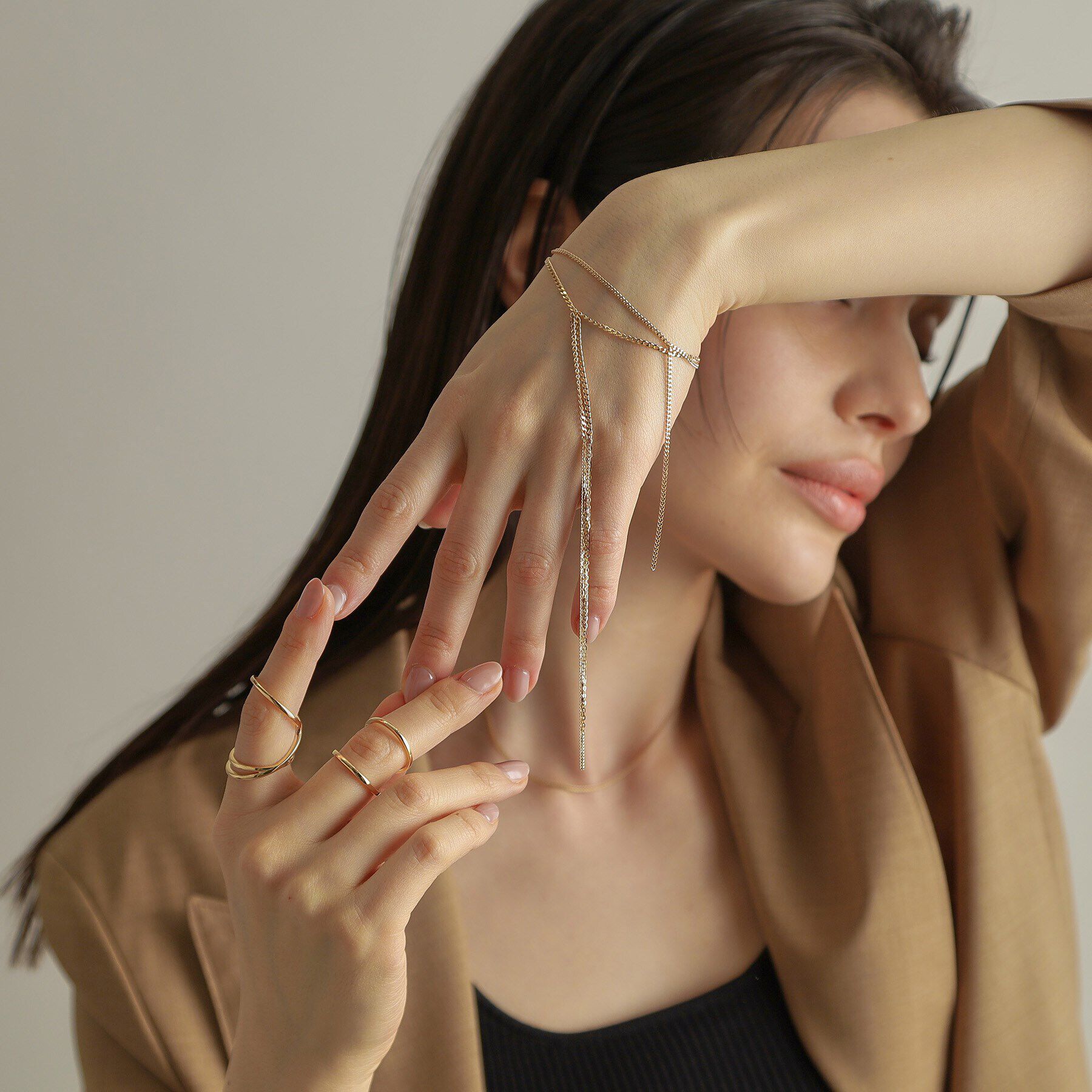 COCOSHNIK「K10トリプルファランジ リング」|リング|