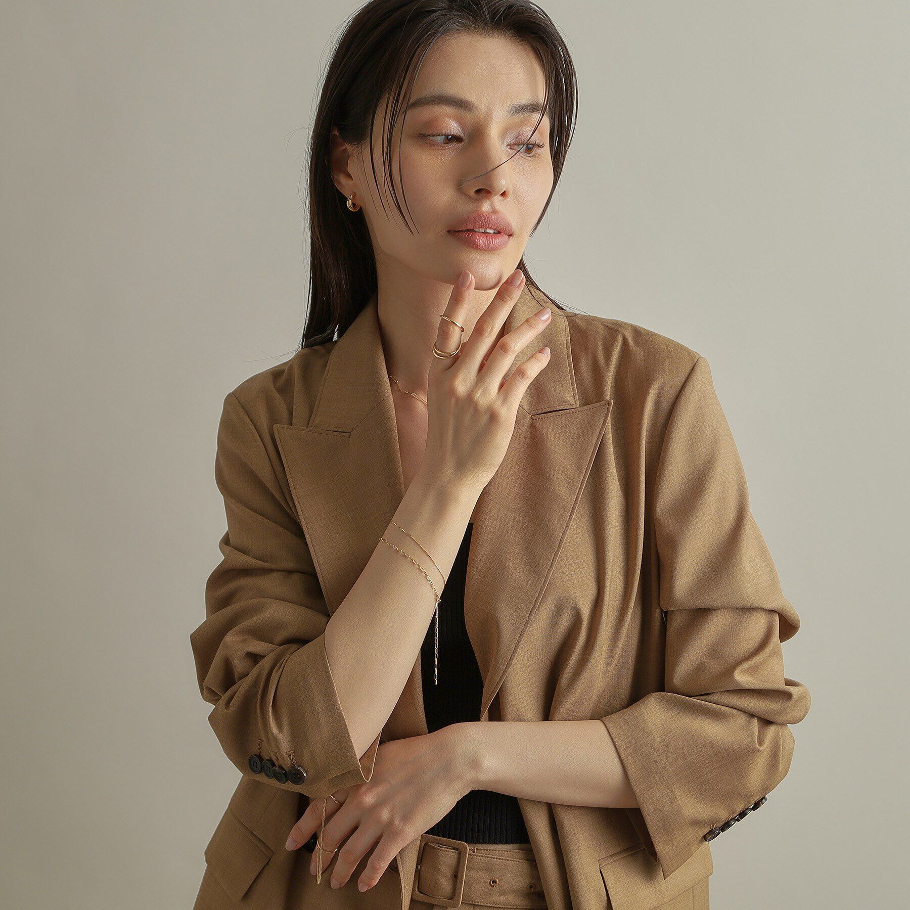 COCOSHNIK「K10トリプルファランジ リング」|リング|