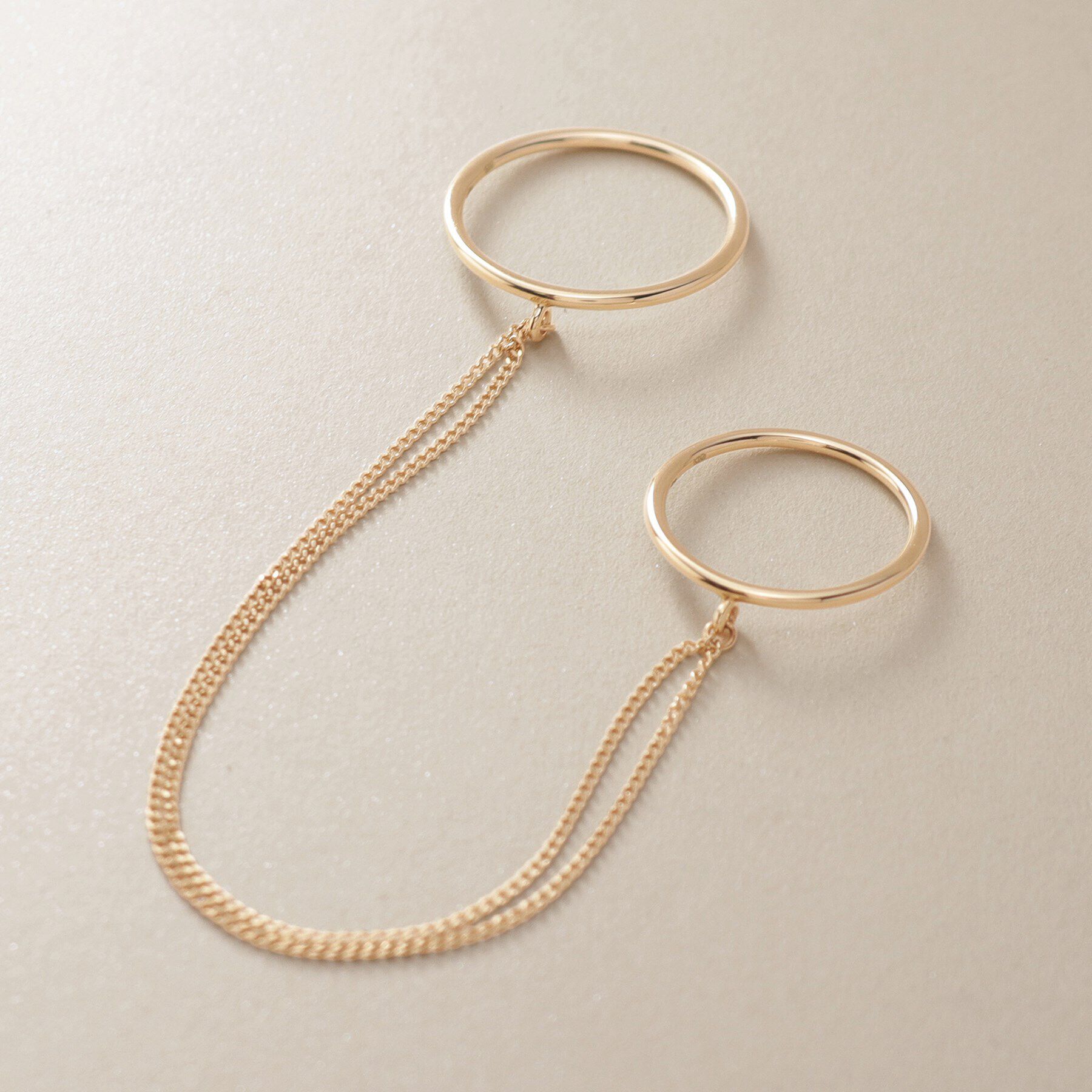 COCOSHNIK「K10キヘイチェーンツイン リング」|リング|