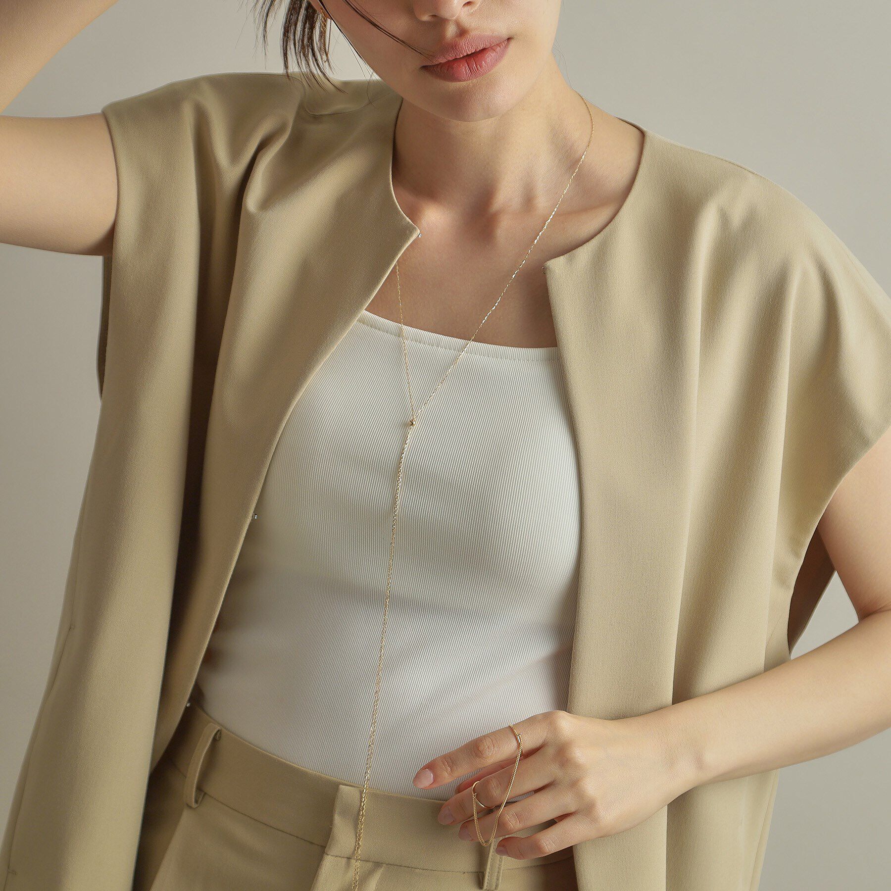 COCOSHNIK「K10キヘイチェーンツイン リング」|リング|