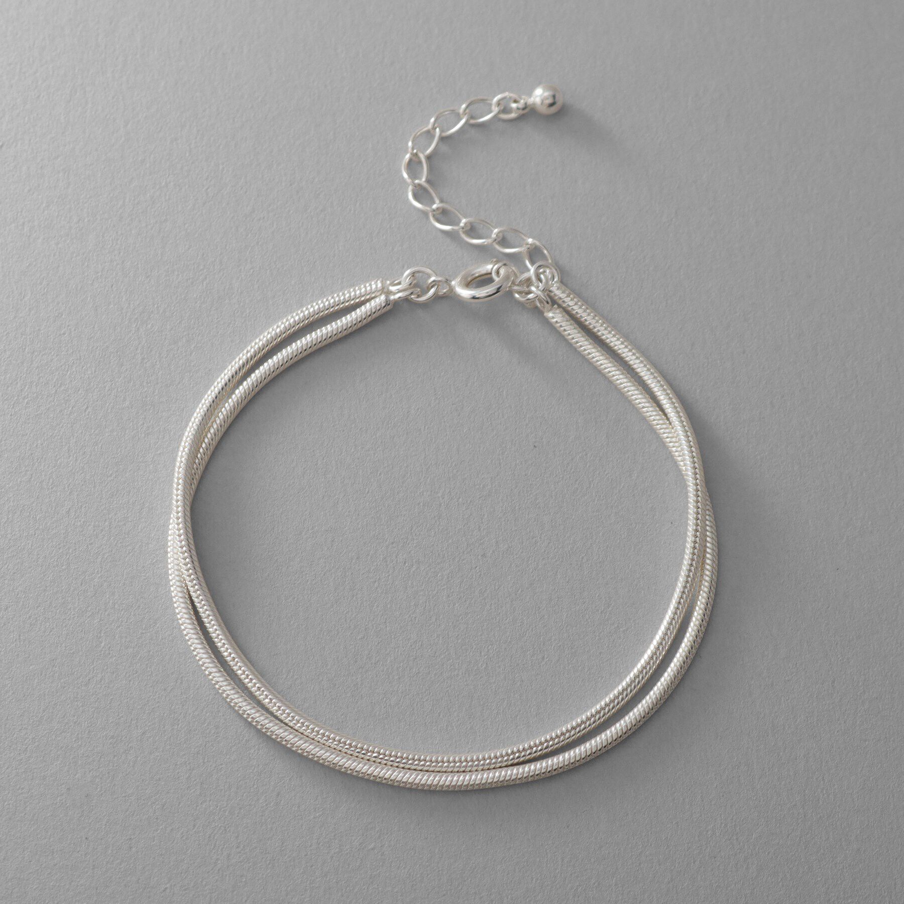 COCOSHNIK ONKITSCH「シルバー スネークチェーン ダブルブレスレット」|ブレスレット・バングル|