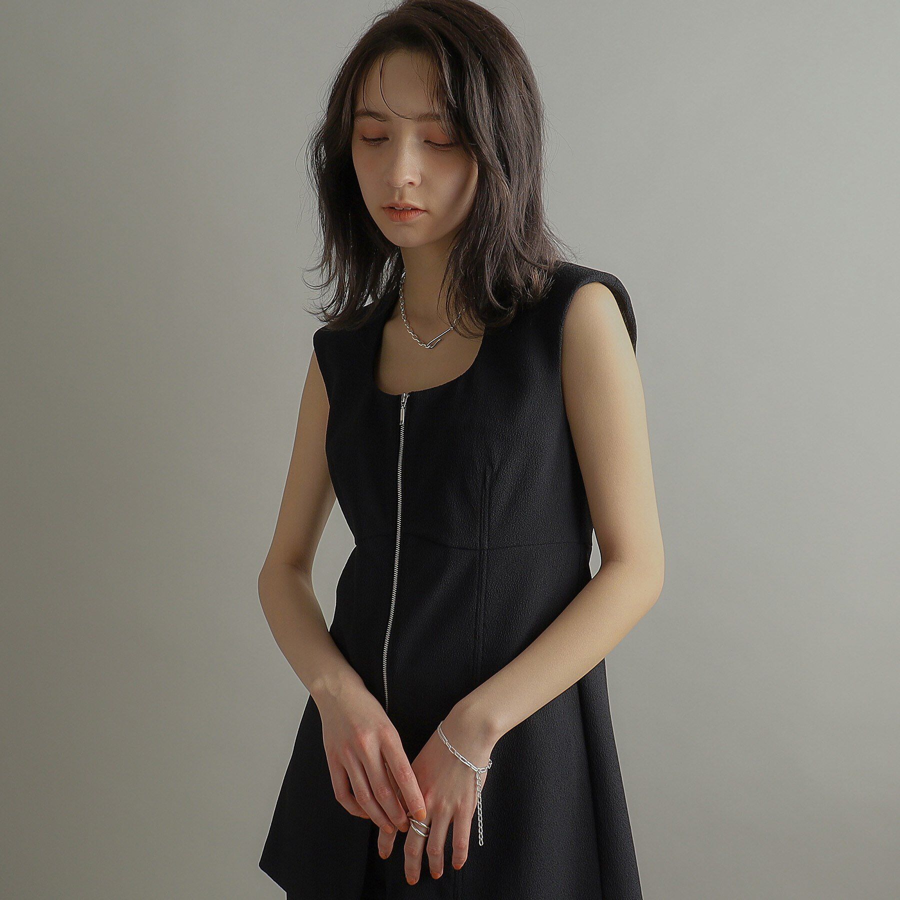 COCOSHNIK ONKITSCH「シルバー ハンギングマルチチェーン ブレスレット」|ブレスレット・バングル|