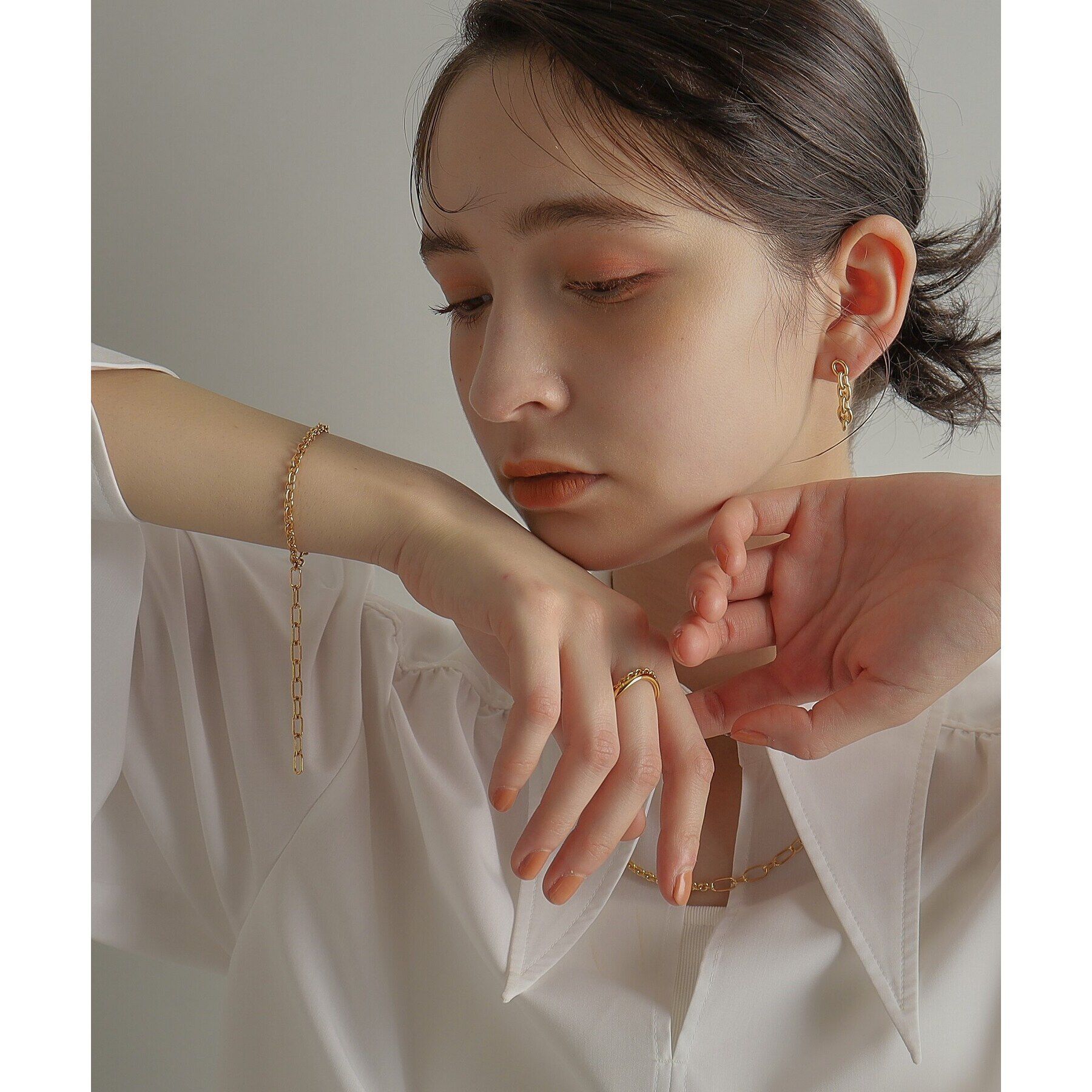 COCOSHNIK ONKITSCH「シルバー ハンギングミックスケーブルチェーン ブレスレット GP」|ブレスレット・バングル|