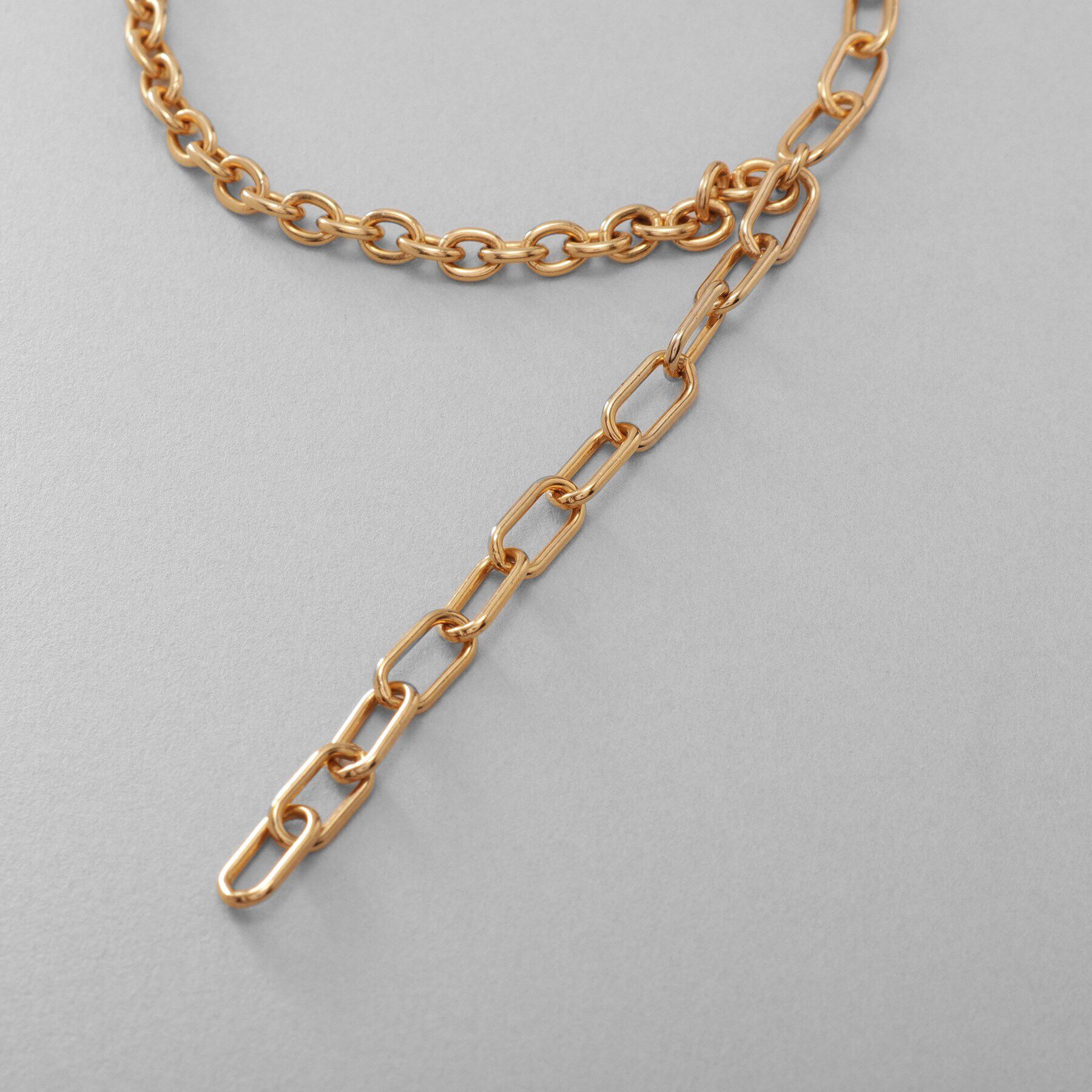 COCOSHNIK ONKITSCH「シルバー ハンギングミックスケーブルチェーン ブレスレット GP」|ブレスレット・バングル|