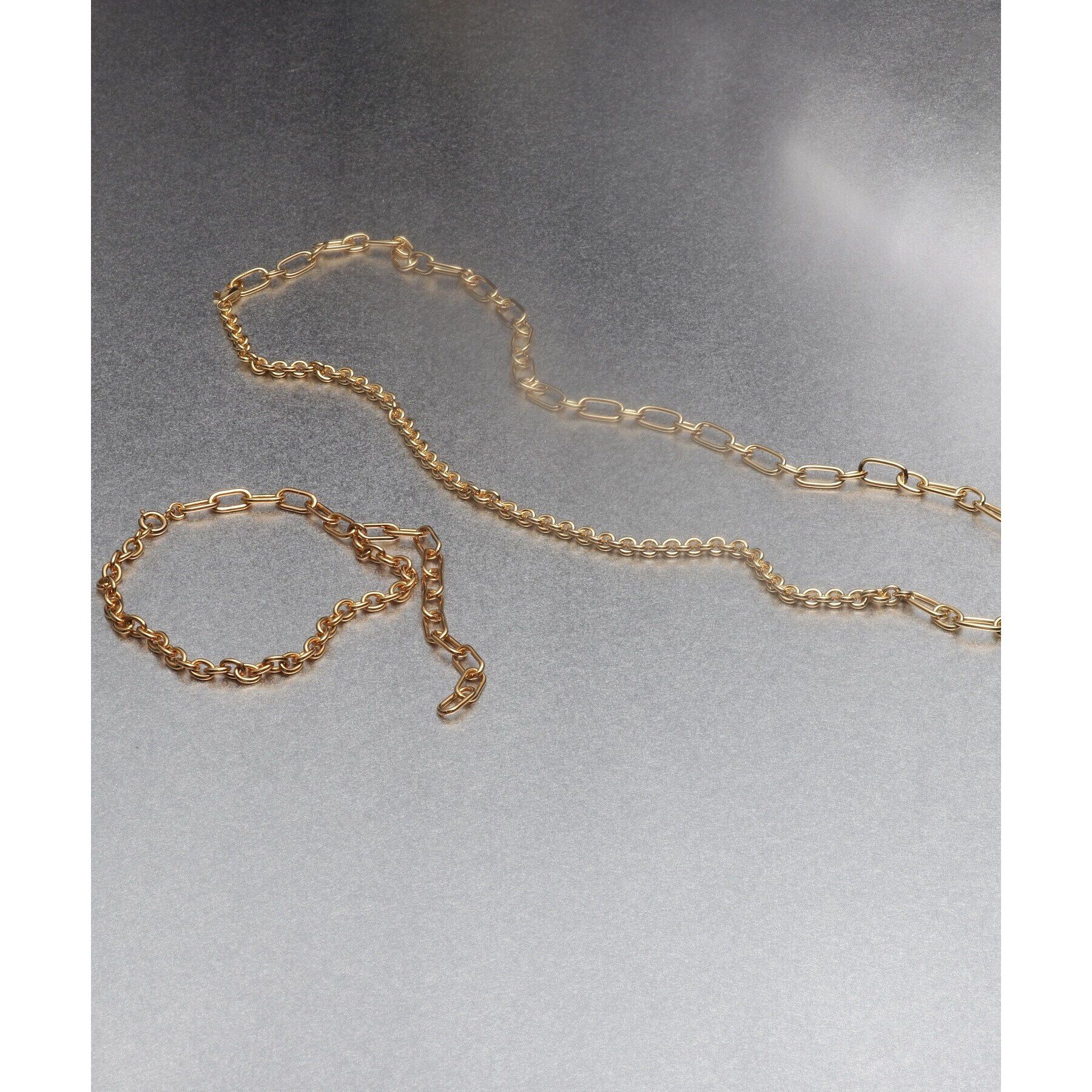 COCOSHNIK ONKITSCH「シルバー ハンギングミックスケーブルチェーン ブレスレット GP」|ブレスレット・バングル|