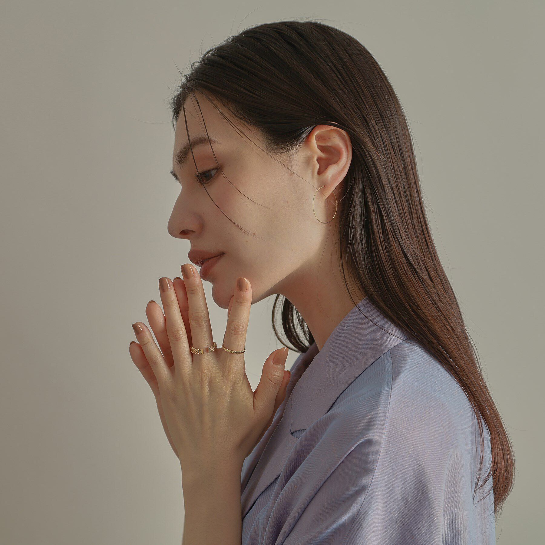 COCOSHNIK「K18ハニーカットボールオープン リング細」|リング|