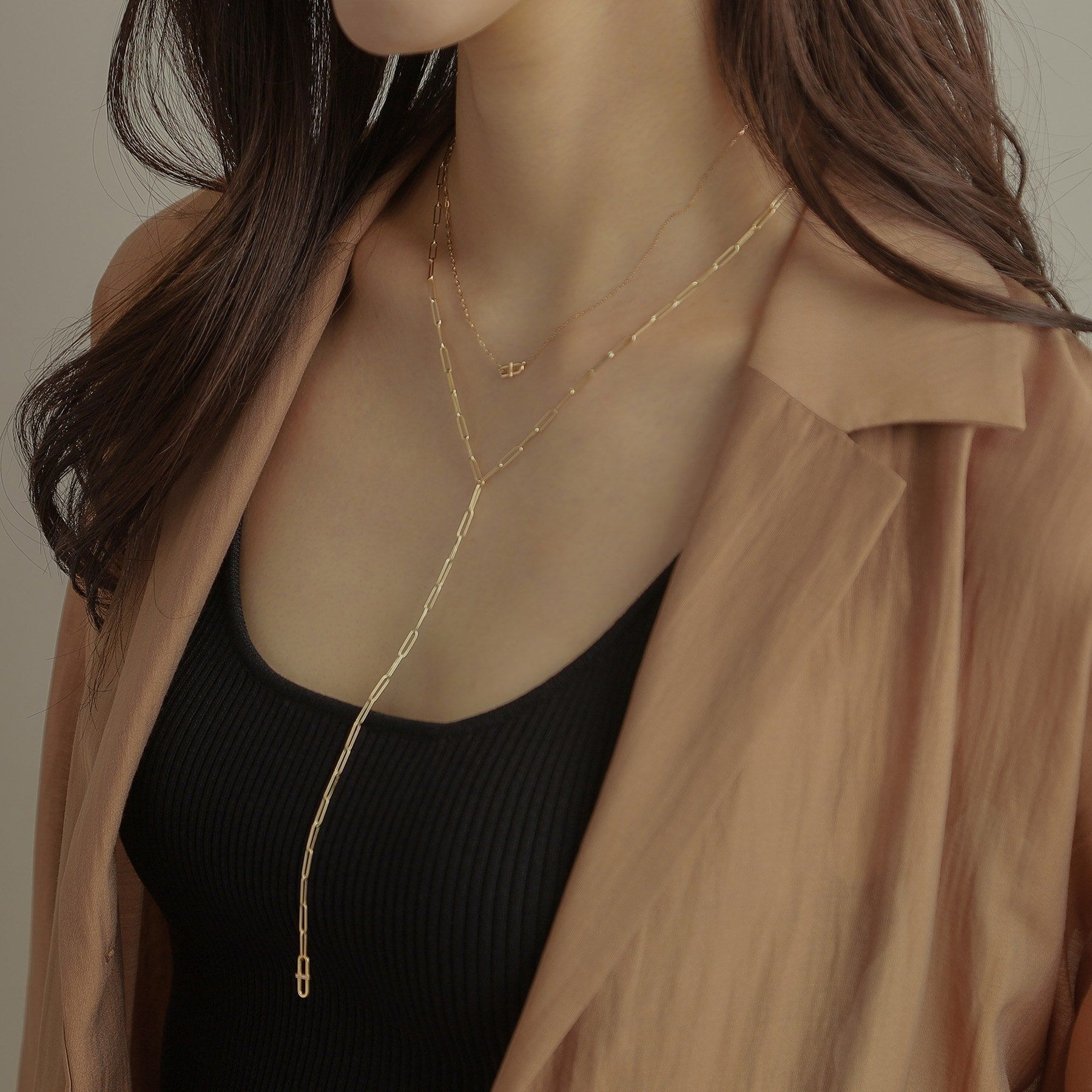 COCOSHNIK「K10ダイヤモンド PCモチーフY ネックレス」|ネックレス|