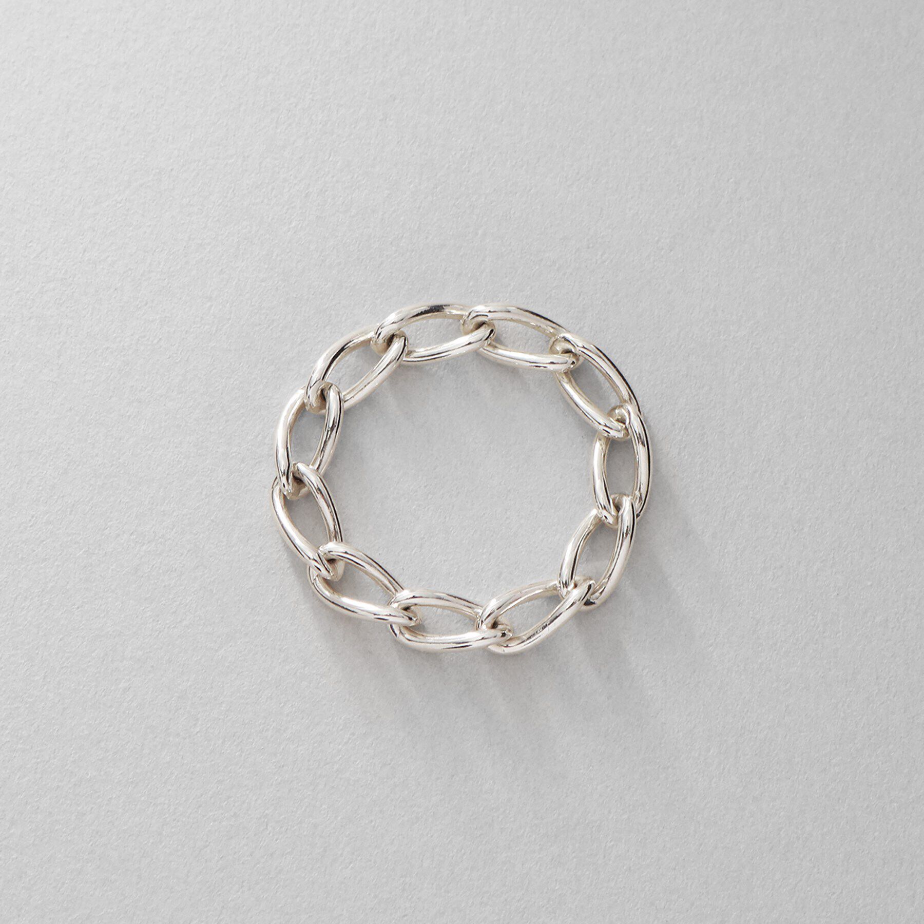 COCOSHNIK ONKITSCH「シルバー チェーンリング ロングカーブ」|リング|