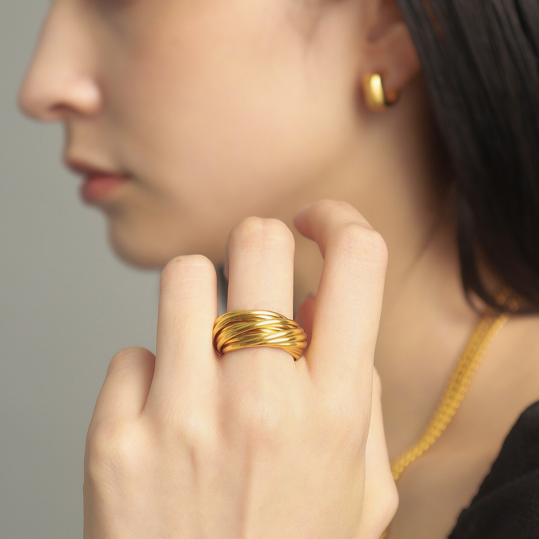 COCOSHNIK ONKITSCH「シルバー バンドリング 16レイヤーズ GP」|リング|