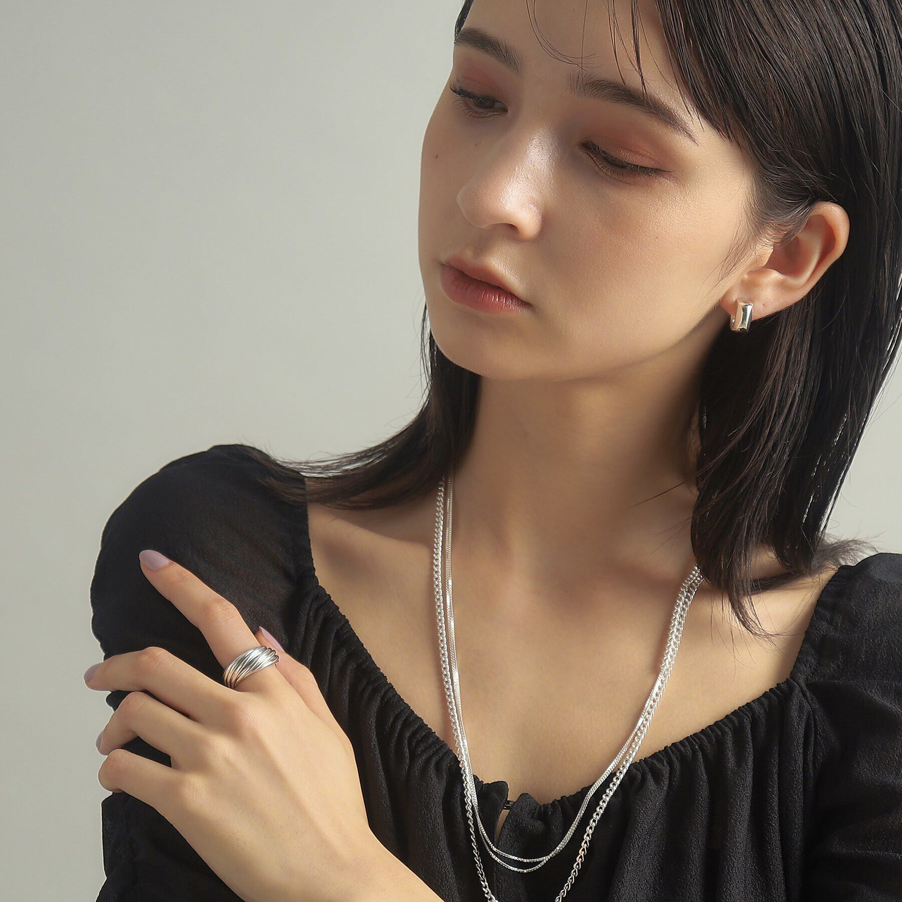 COCOSHNIK ONKITSCH「シルバー バンドリング 16レイヤーズ」|リング|