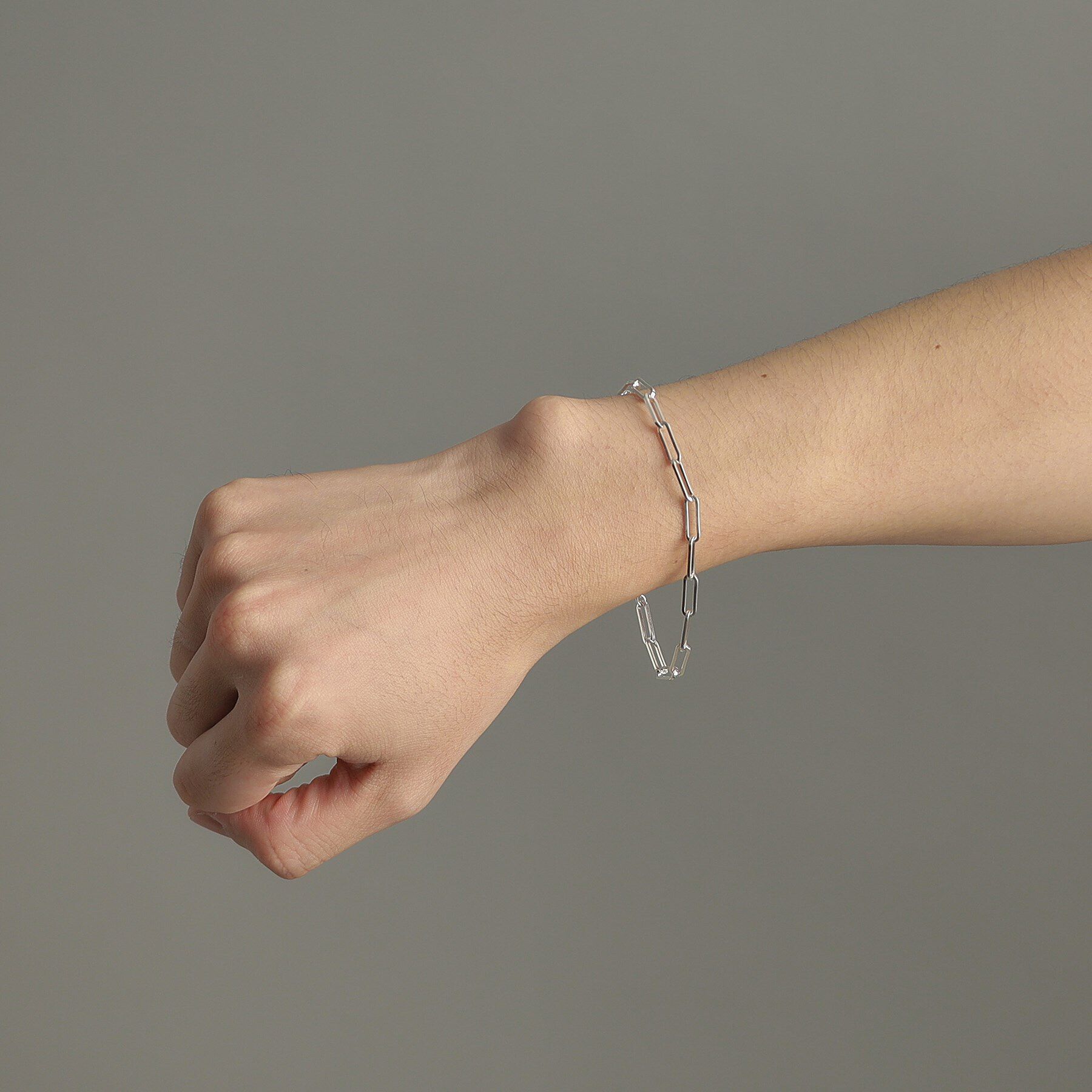 COCOSHNIK ONKITSCH「シルバー デザインチェーン フラットケーブルブレスレット（21cm）」|ブレスレット・バングル|