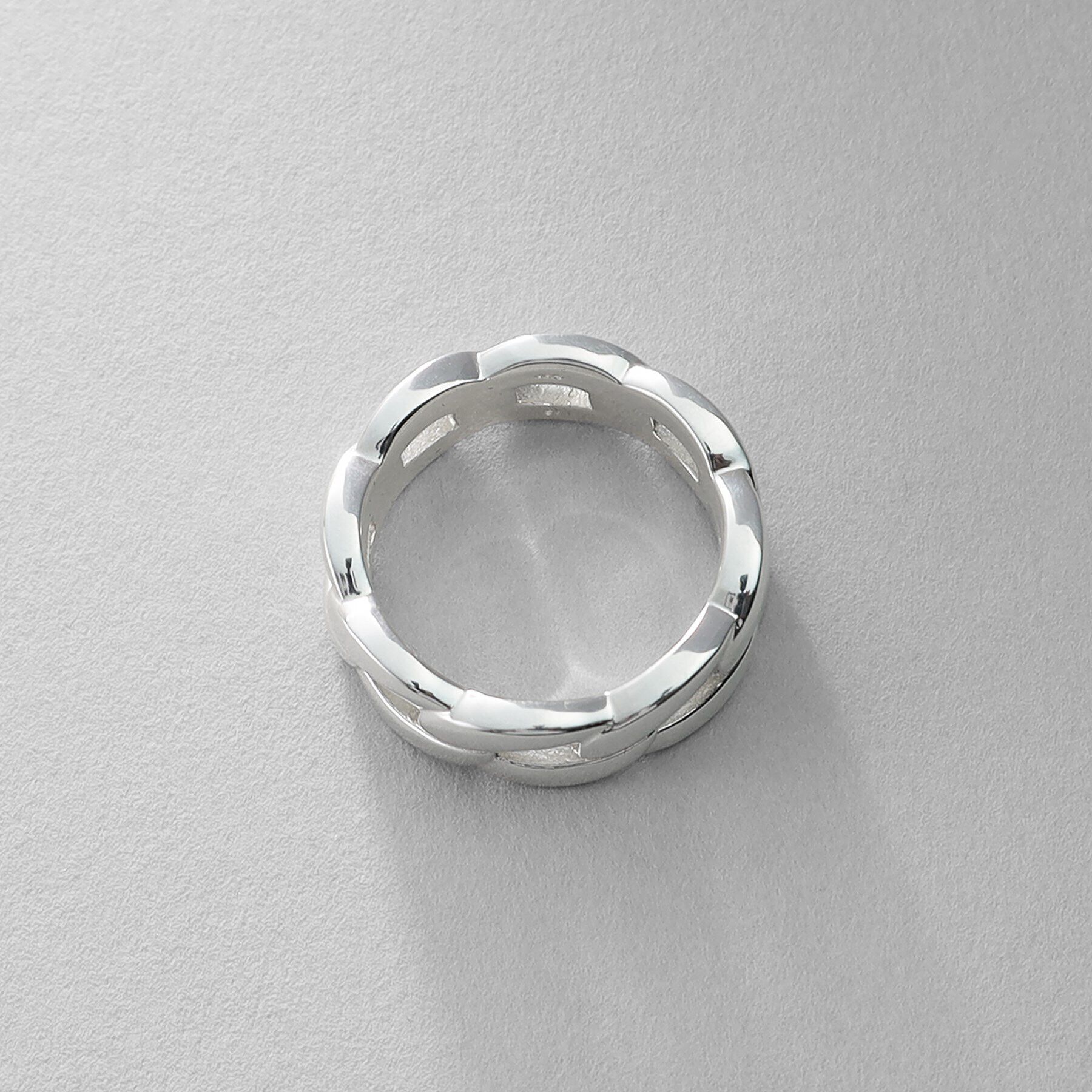 COCOSHNIK ONKITSCH「シルバー ボリュームカーブチェーンモチーフリング」|リング|