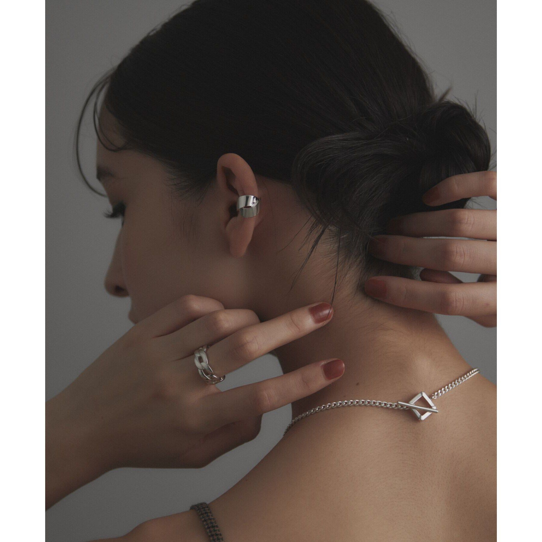 COCOSHNIK ONKITSCH「シルバー ボリュームカーブチェーンモチーフリング」|リング|