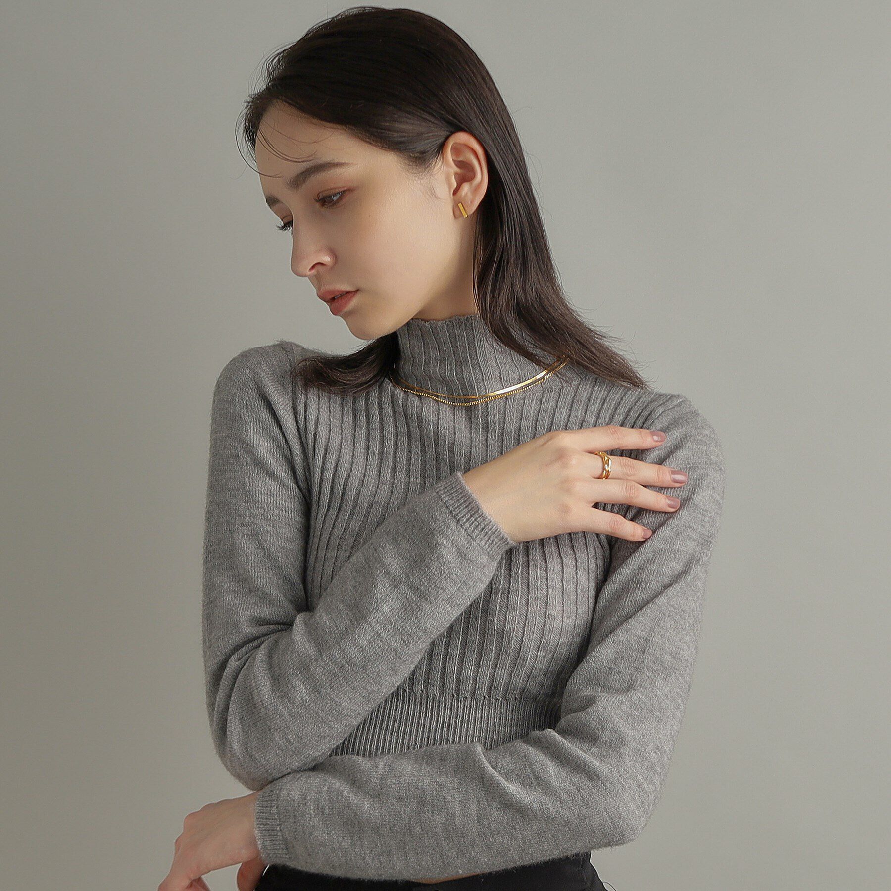 COCOSHNIK ONKITSCH「シルバー ロングカーブチェーンモチーフリング GP」|リング|