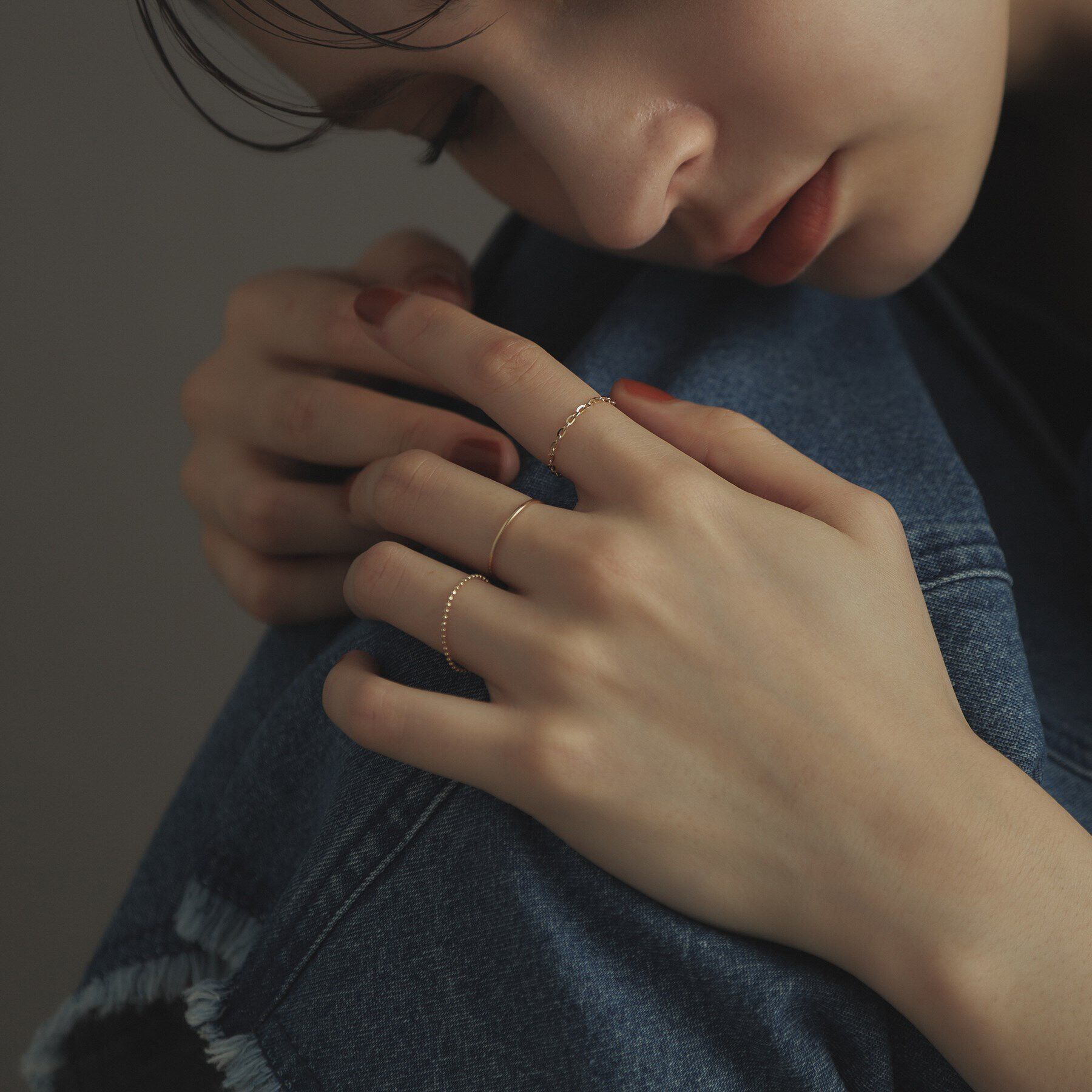 COCOSHNIK ONKITSCH「K10スキニーリング カットボール」|リング|