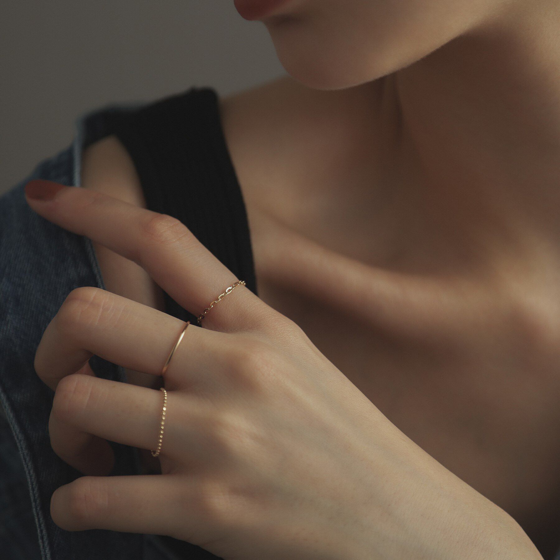 COCOSHNIK ONKITSCH「K10スキニーリング カットボール」|リング|