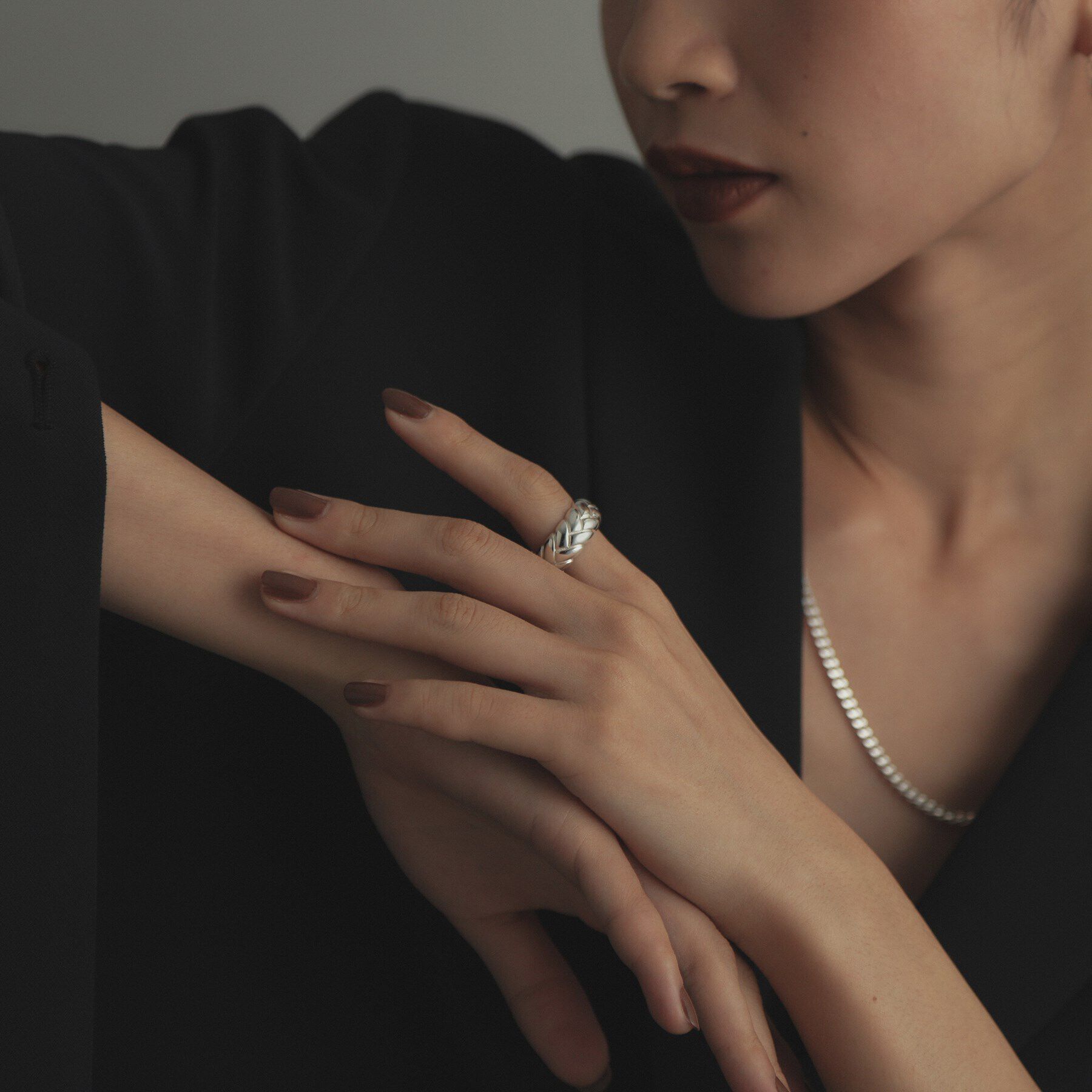 COCOSHNIK ONKITSCH「シルバー ブリックモチーフ エタニティリング」|リング|