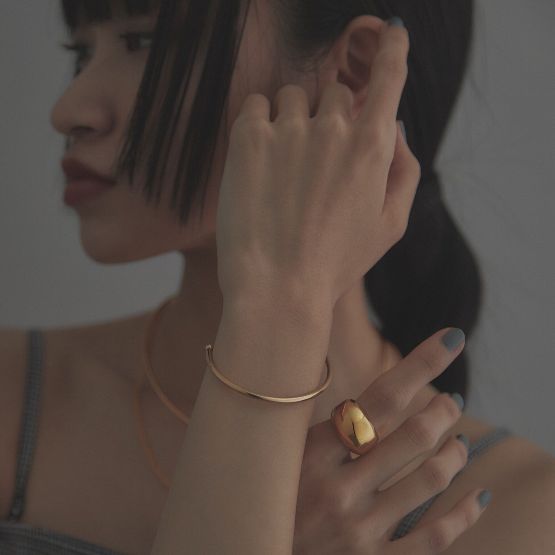 COCOSHNIK ONKITSCH「シルバー ホロウフレキシブル バングル GP」|ブレスレット・バングル|