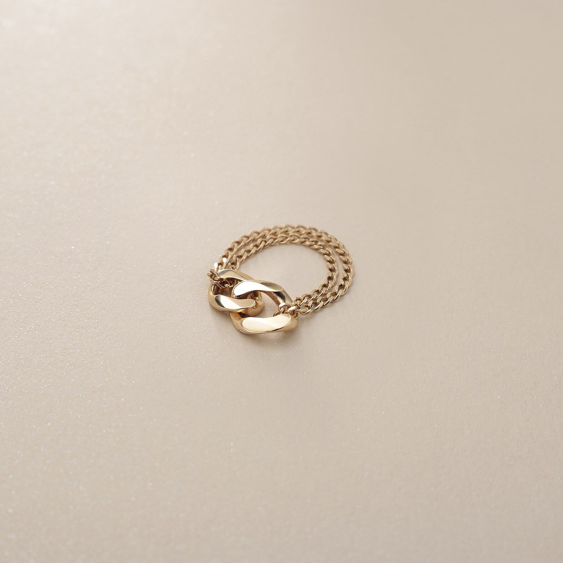 COCOSHNIK「K10キヘイモチーフダブルチェーン リング」|リング|