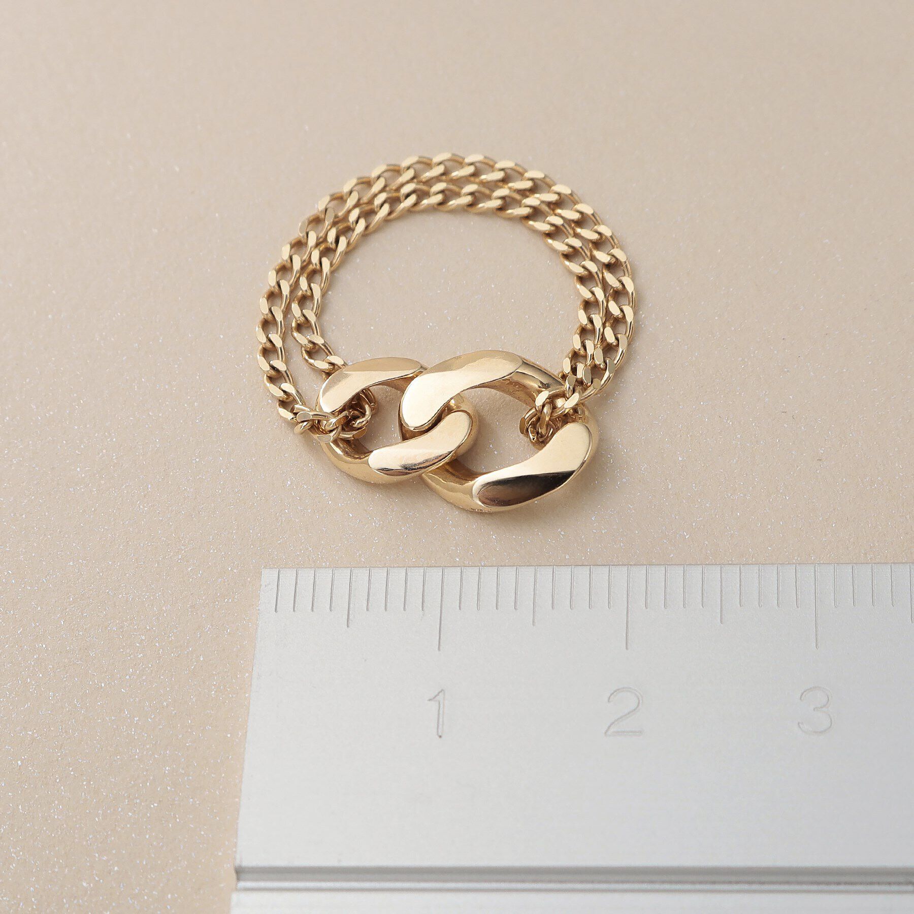 COCOSHNIK「K10キヘイモチーフダブルチェーン リング」|リング|