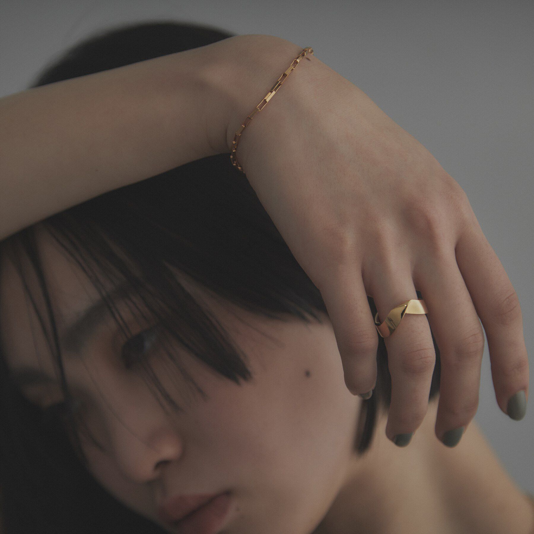 COCOSHNIK ONKITSCH「シルバー デザインチェーン ボックスブレスレットM GP」|ブレスレット・バングル|