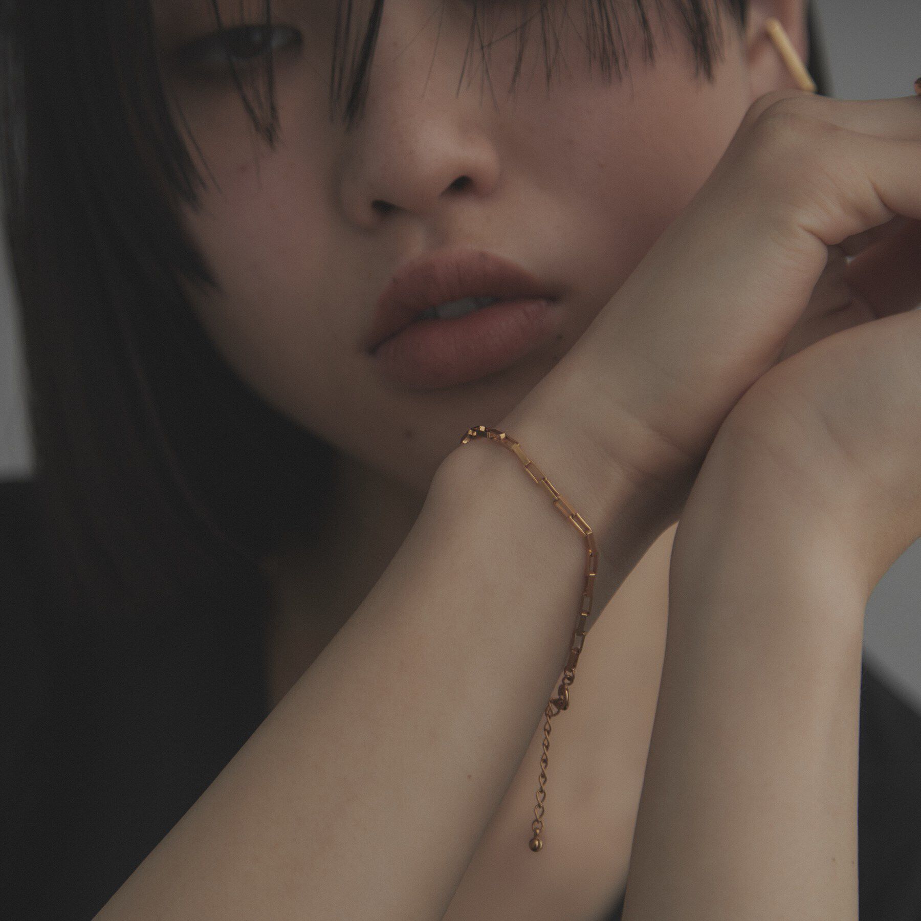 COCOSHNIK ONKITSCH「シルバー デザインチェーン ボックスブレスレットM GP」|ブレスレット・バングル|