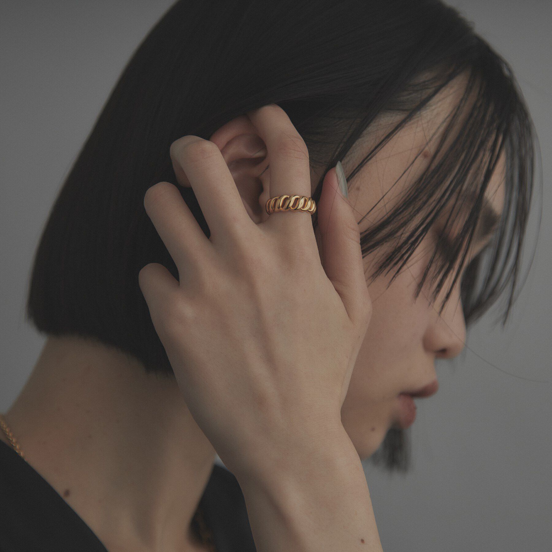 COCOSHNIK ONKITSCH「シルバー クロワッサンリング GP」|リング|