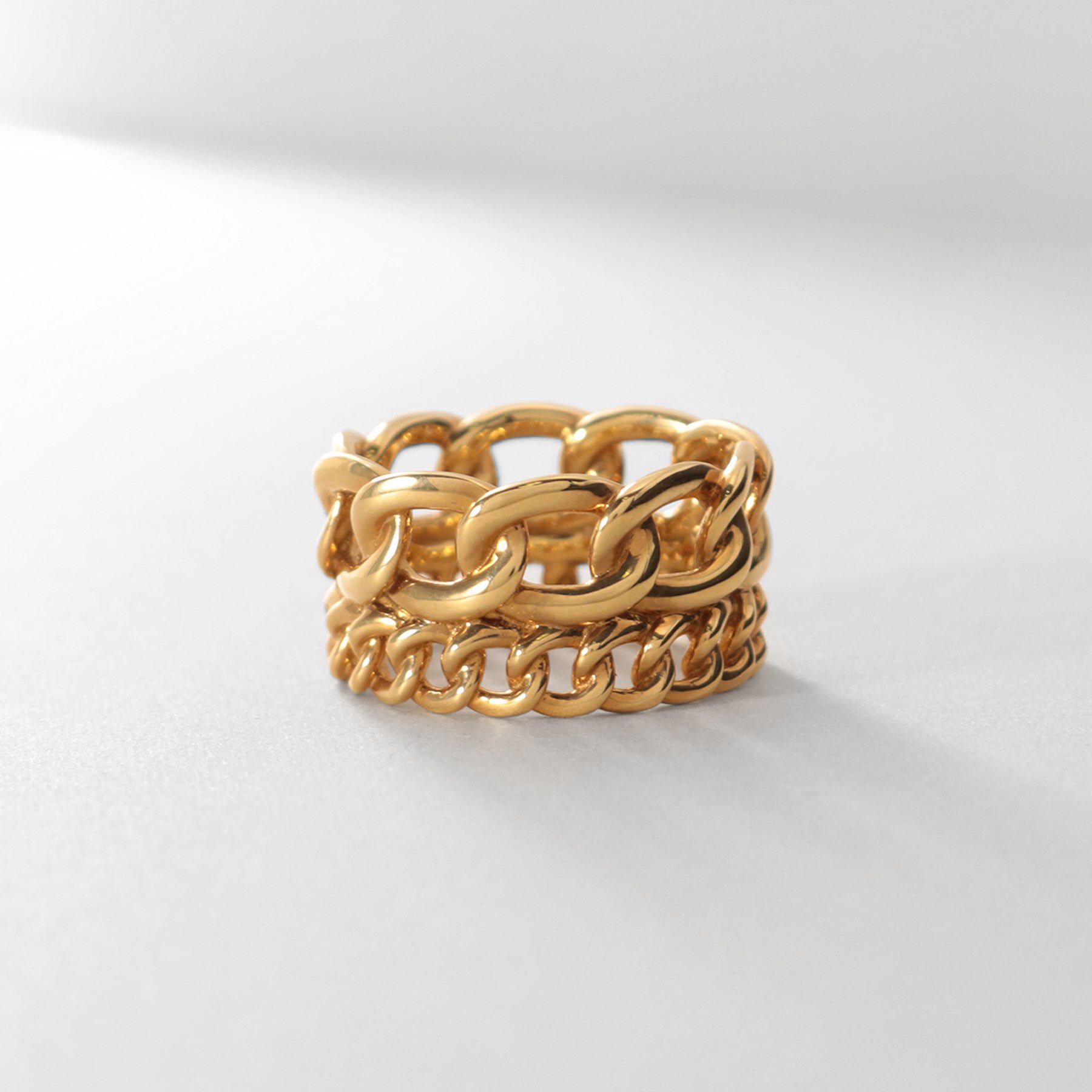 COCOSHNIK ONKITSCH「シルバー ダブルカーブチェーンモチーフリング GP」|リング|