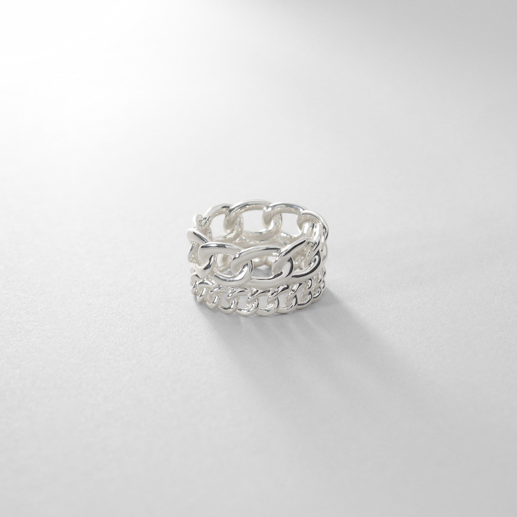 COCOSHNIK ONKITSCH「シルバー ダブルカーブチェーンモチーフリング」|リング|