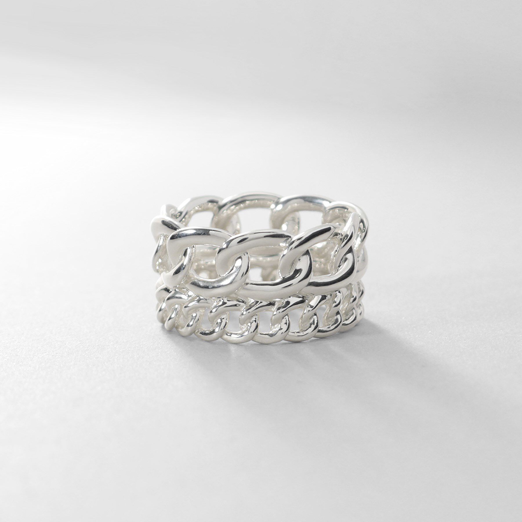 COCOSHNIK ONKITSCH「シルバー ダブルカーブチェーンモチーフリング」|リング|