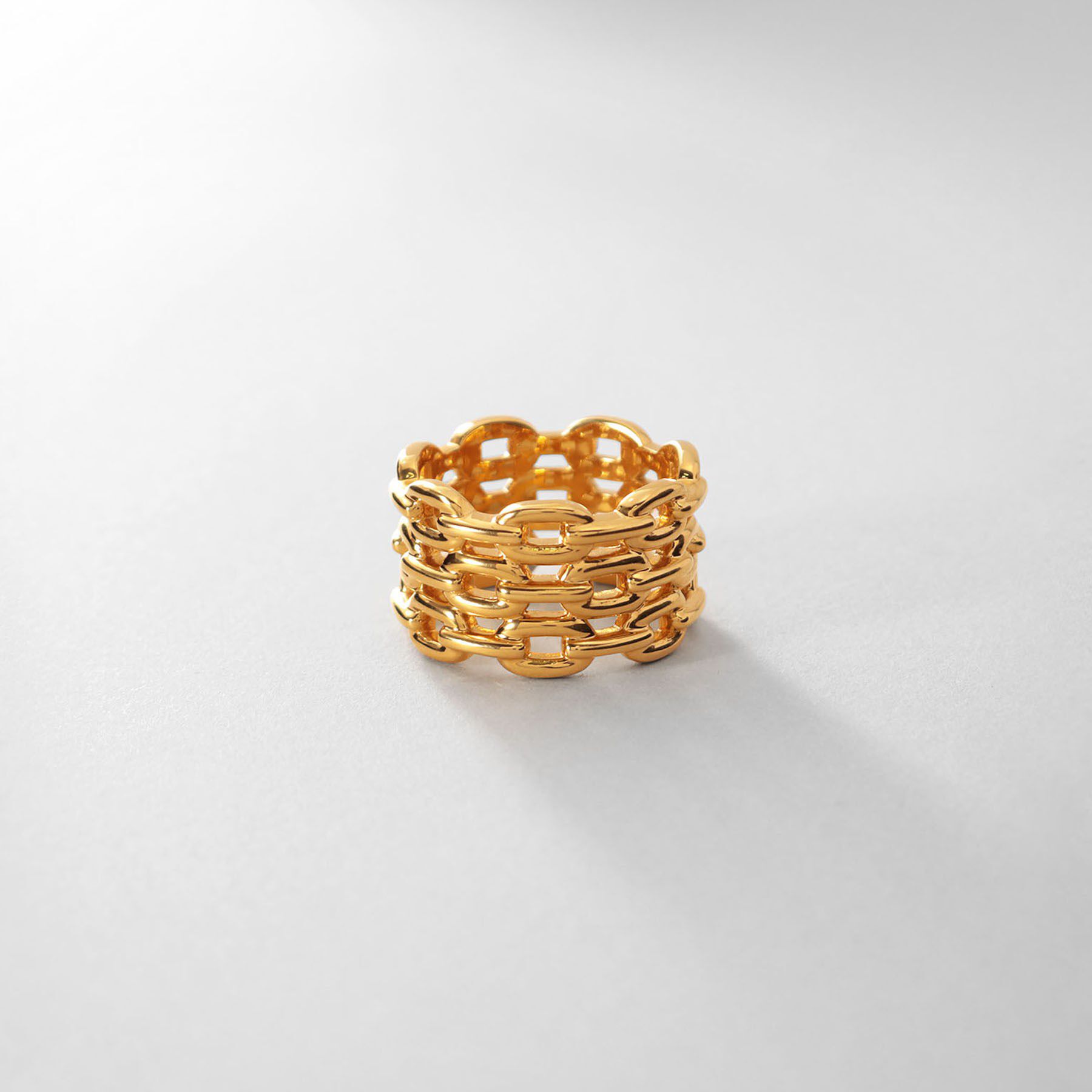 COCOSHNIK ONKITSCH「シルバー トリプルPCチェーンモチーフリング GP」|リング|