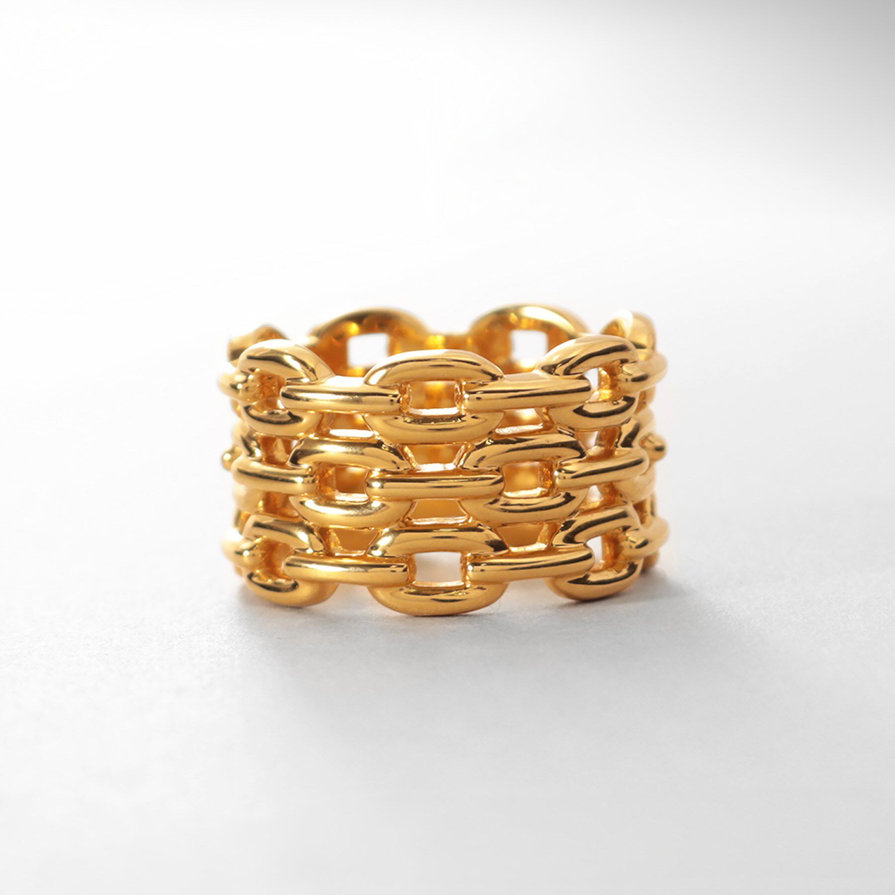 COCOSHNIK ONKITSCH「シルバー トリプルPCチェーンモチーフリング GP」|リング|