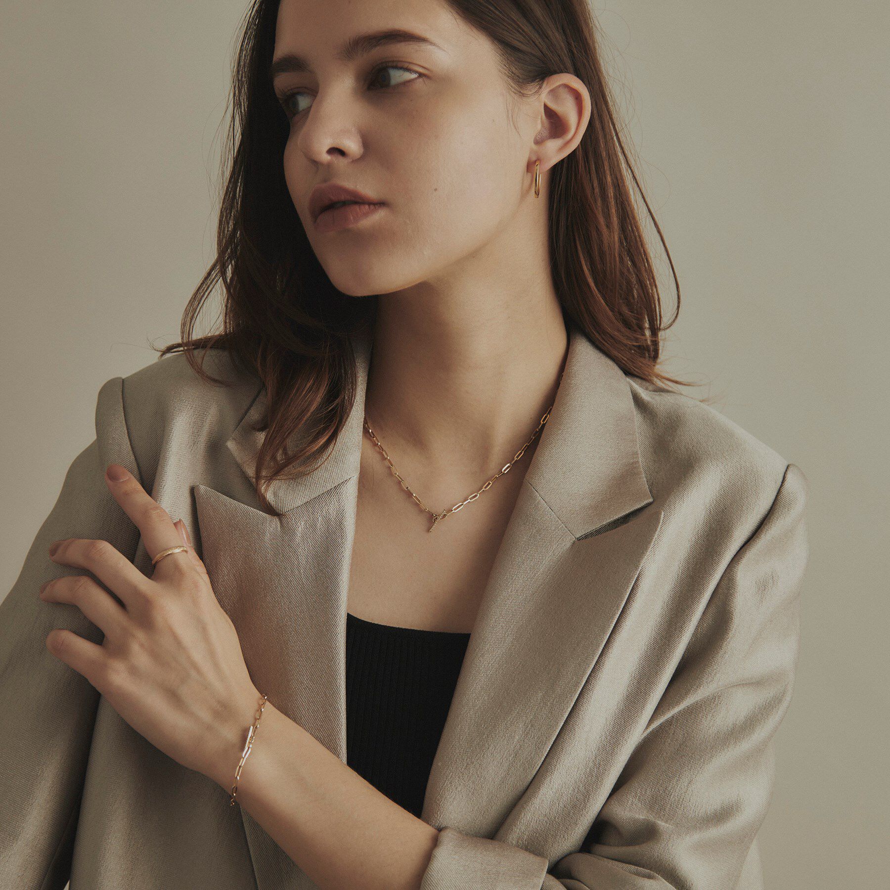 COCOSHNIK「K10平甲ダイヤモンドダスト リング」|リング|