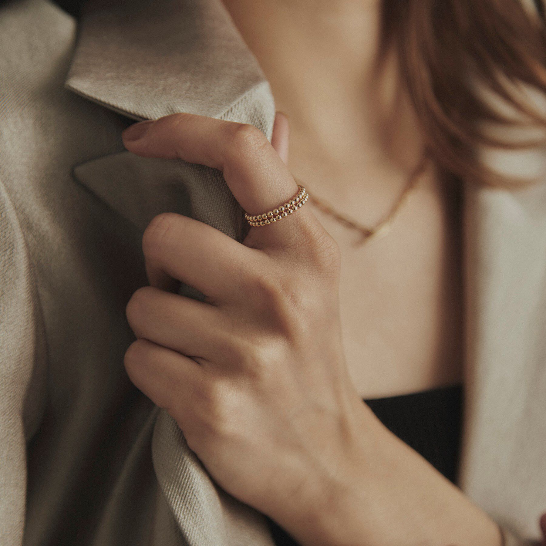 COCOSHNIK「K10プレーンボール2連 リング」|リング|