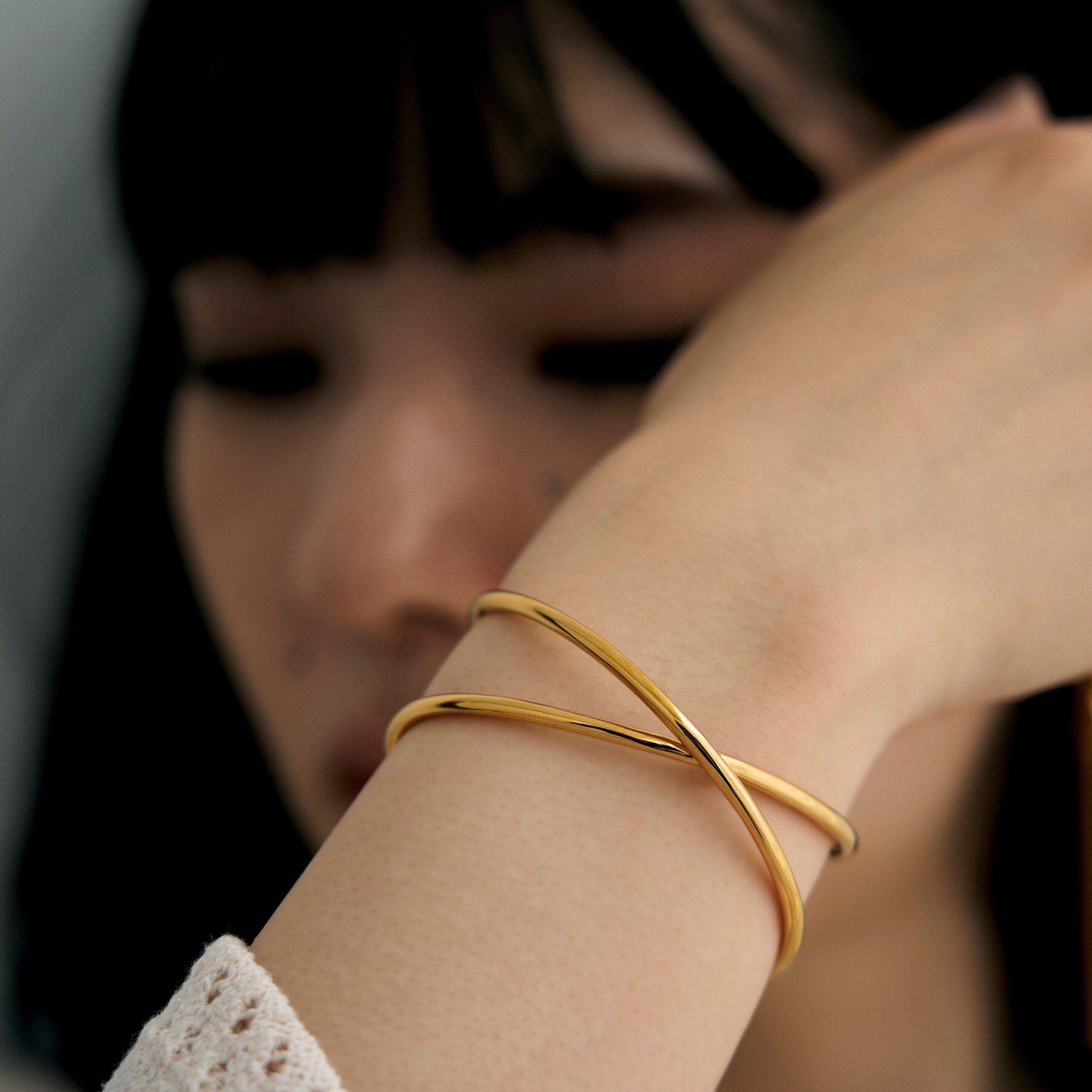 COCOSHNIK ONKITSCH「シルバー ワンストロークXバングル GP」|ブレスレット・バングル|